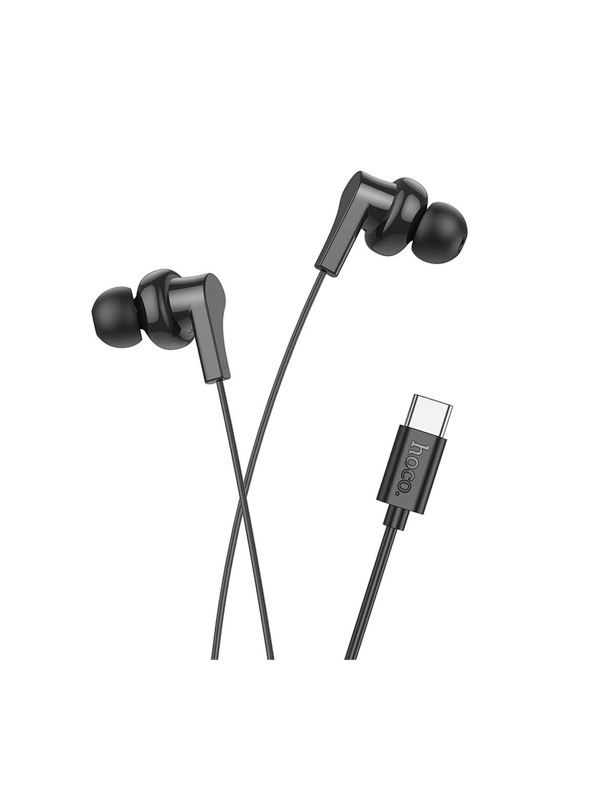 Słuchawki przewodowe douszne USB C Hoco M114 czarne