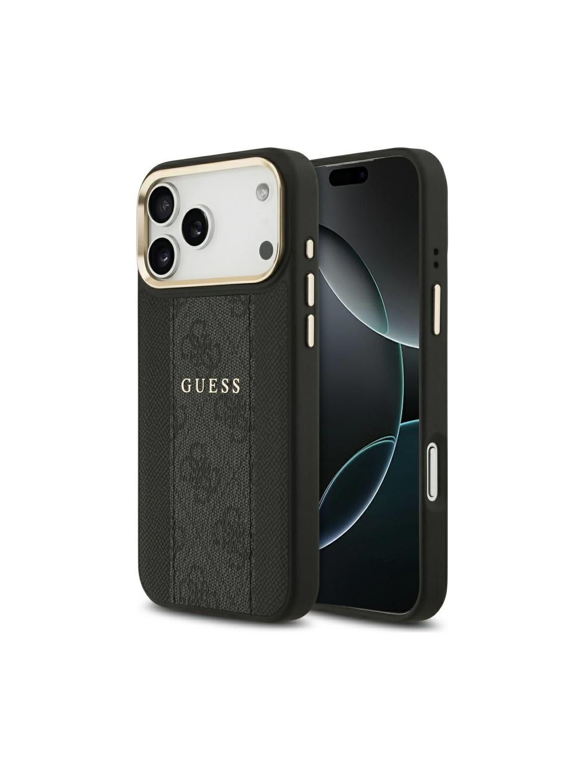 GUESS futerał do IPHONE 17 Pro Max kompatybilny z MagSafe GUHMP17XPG4SEMCK (PU W/ 4G Stripe) czarny