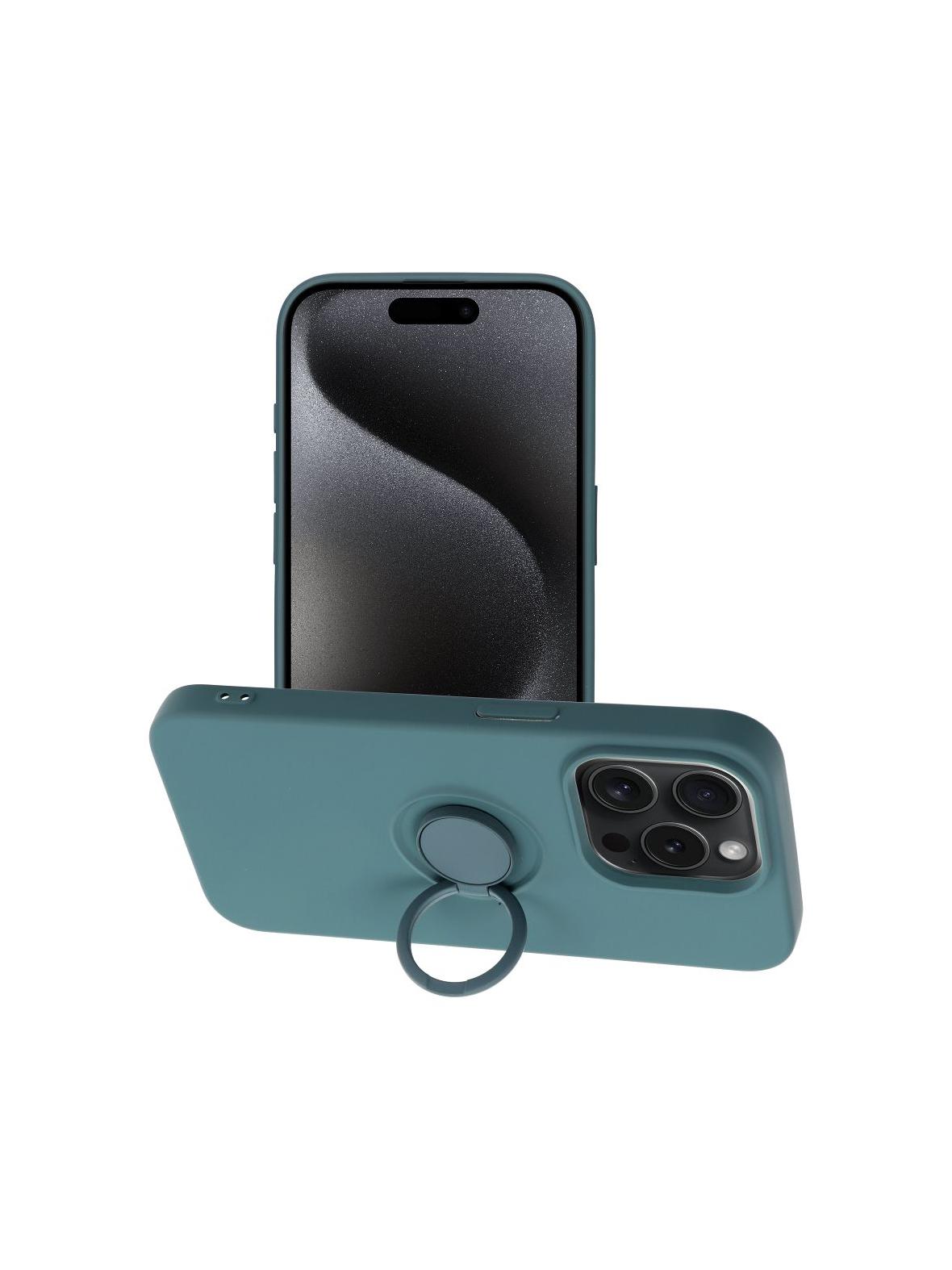 Futerał SILICONE RING do IPHONE 15 Pro zielony