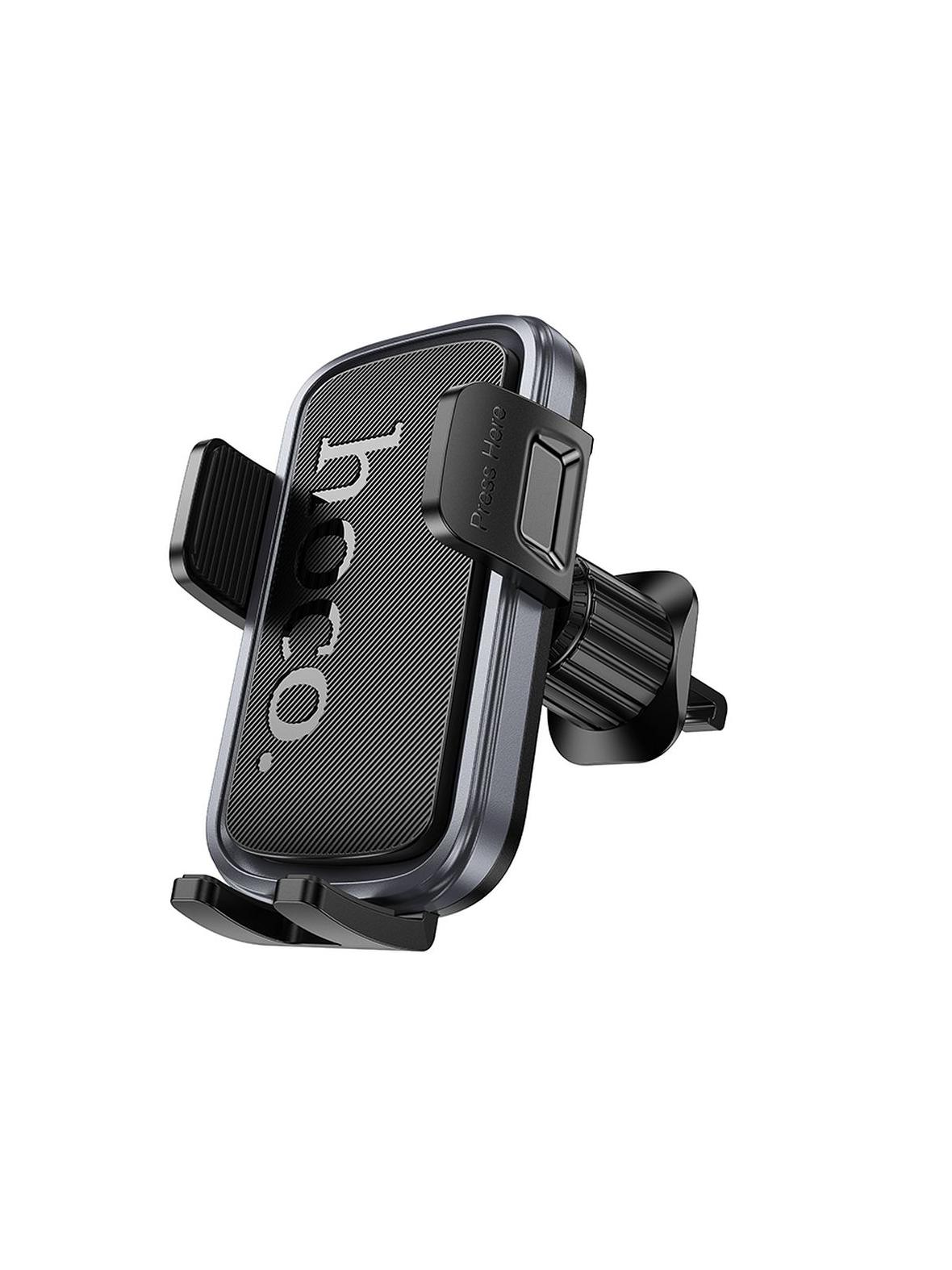Uchwyt na telefon do samochodu uniwersalny Hoco do kratki H78 czarno szary