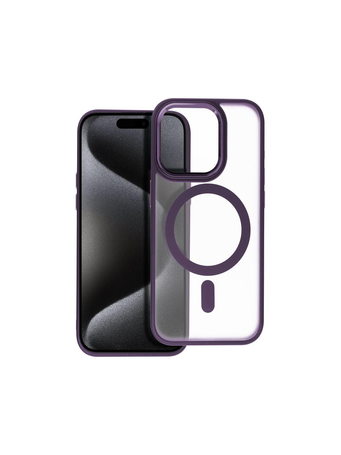 Futerał MATTE MAG COVER kompatybilny z MagSafe do IPHONE 15 Pro fioletowy