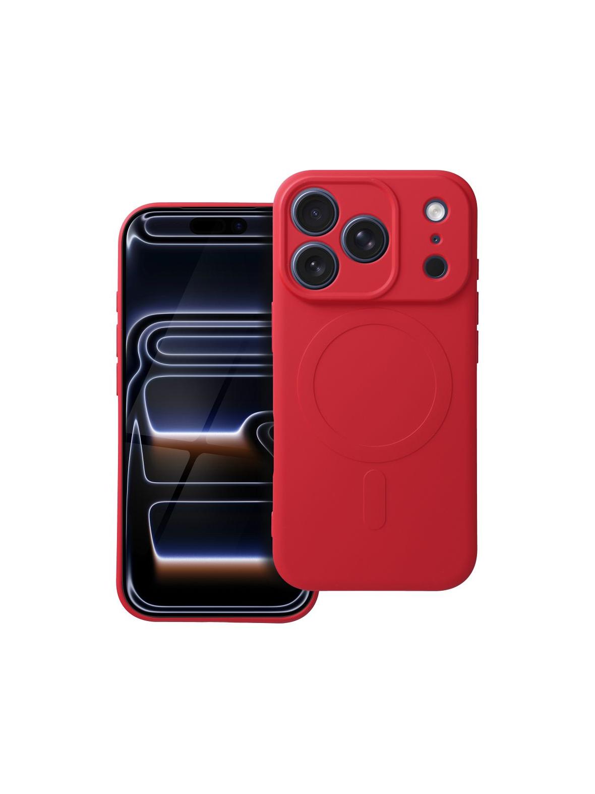 Futerał SILICONE MAG COVER kompatybilny z MagSafe do IPHONE 17 Pro czerwony