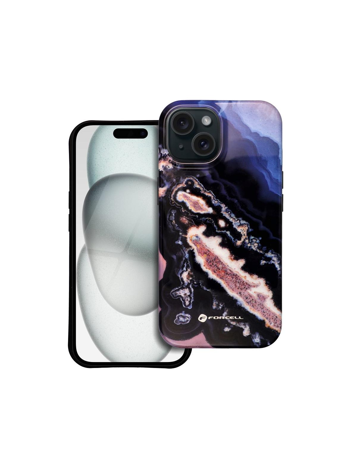 Etui na iPhone 15 Forcell F-Protect Mirage zgodny z MagSafe Military Drop-Test gold island