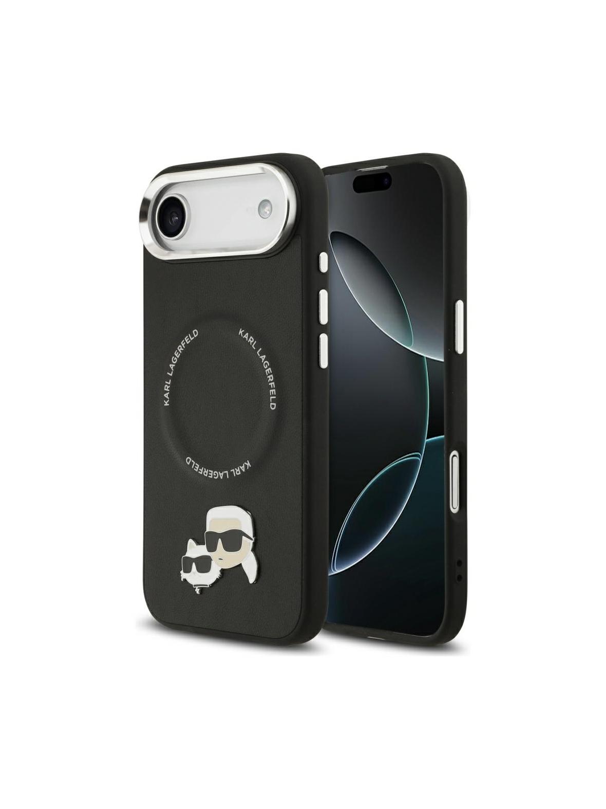 KARL LAGERFELD futerał do IPHONE 17 Air kompatybilny z MagSafe KLHMP17MPSMLRKCK (PU K&C PINS) czarny