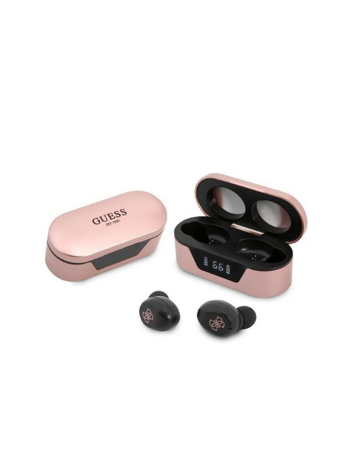GUESS słuchawki bezprzewodowe bluetooth TWS + stacja dokująca GUTWST31EP (BT5 Classic) różowe
