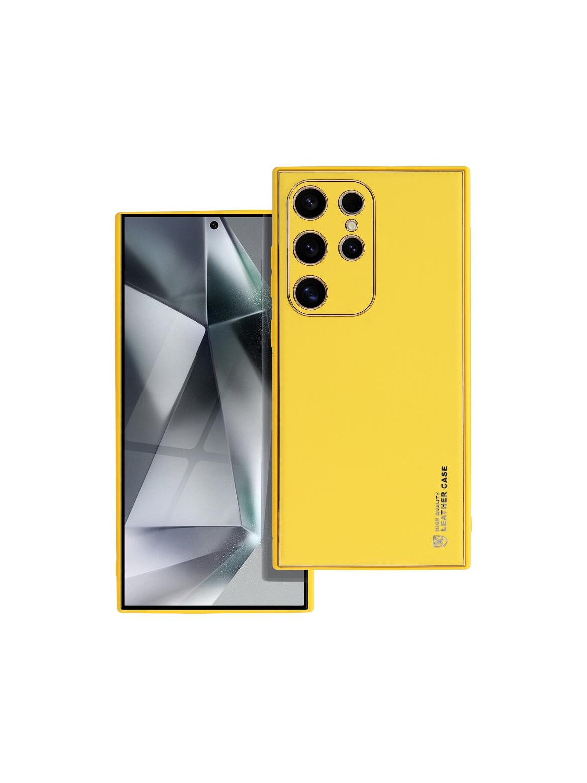 Futerał LEATHER CASE skórzany do SAMSUNG S24 Ultra żółty