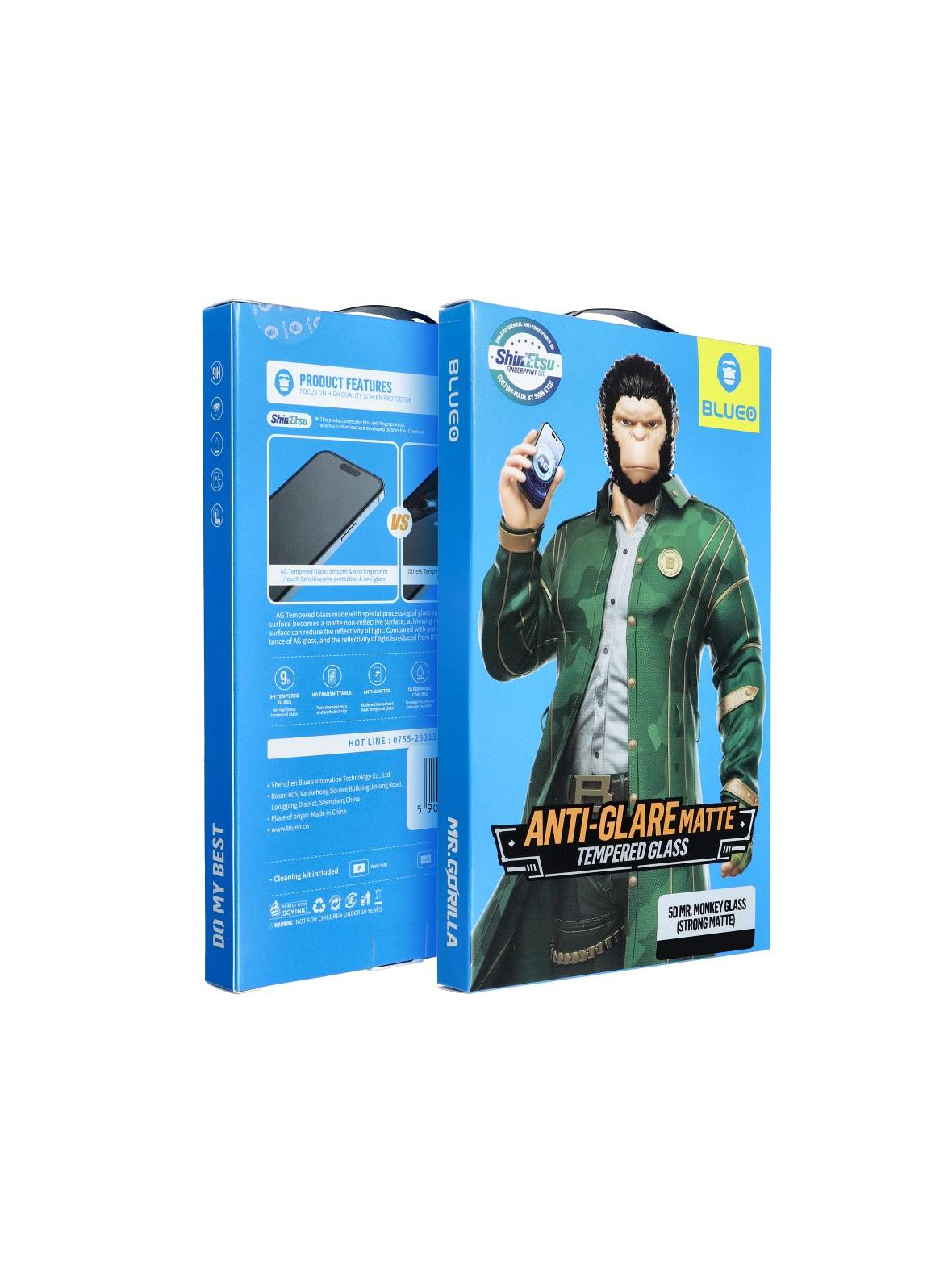 Szkło Hartowane 5D Mr. Monkey Glass - Apple iPhone 17 Pro Max czarny (Strong Matte)