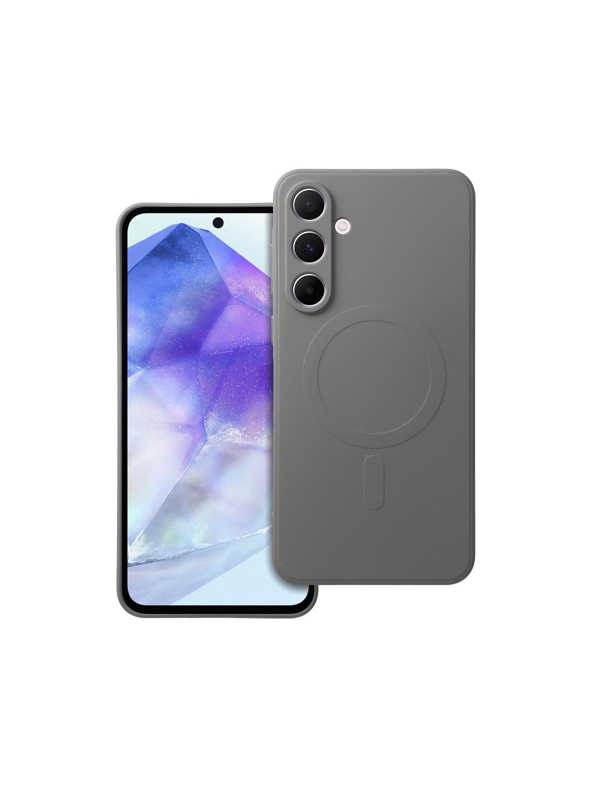 Futerał SILICONE MAG COVER kompatybilny z MagSafe do SAMSUNG A55 tytanowy szary