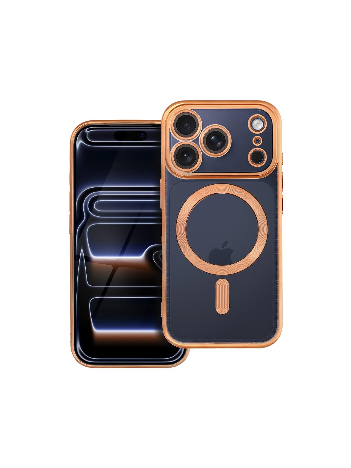 Futerał ELECTRO MAG COVER kompatybilny z MagSafe do IPHONE 17 Pro (full ring) złoty