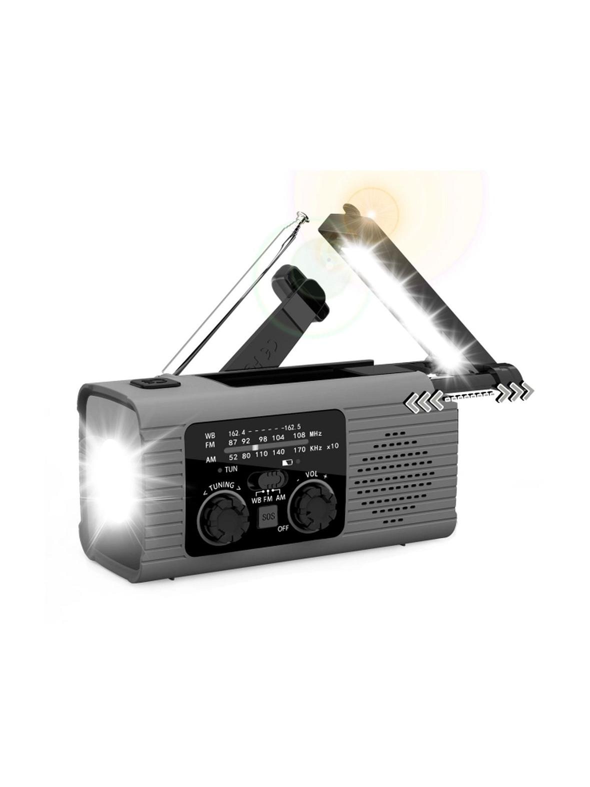 PRISTAR radio FM z latarką 4000 mAh YX318 szare