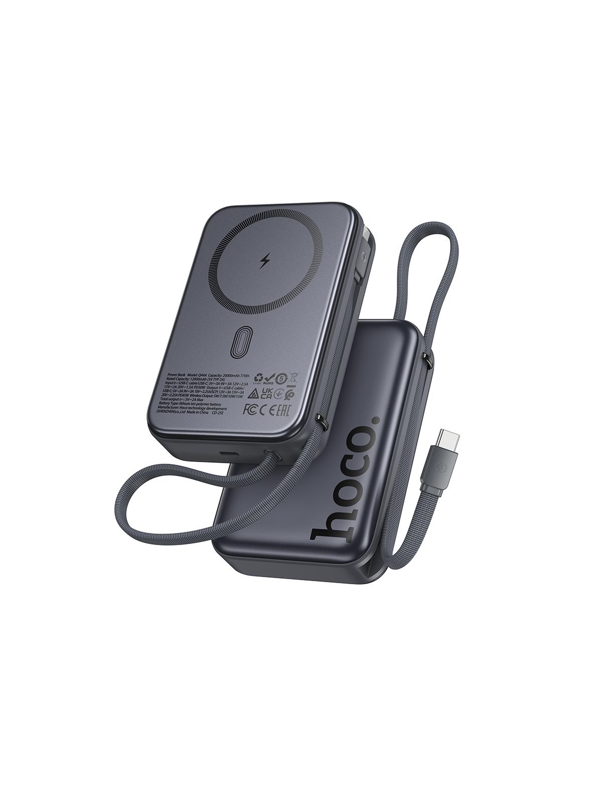 Powerbank Hoco 20000 mAh zgodny z MagSafe QC PD 45W Q44A czarny