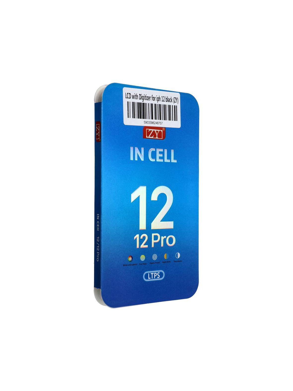 Wyświetlacz do iPhone 12 / 12 Pro z ekranem dotykowym czarnym (ZY-LTPS) IC Transferable