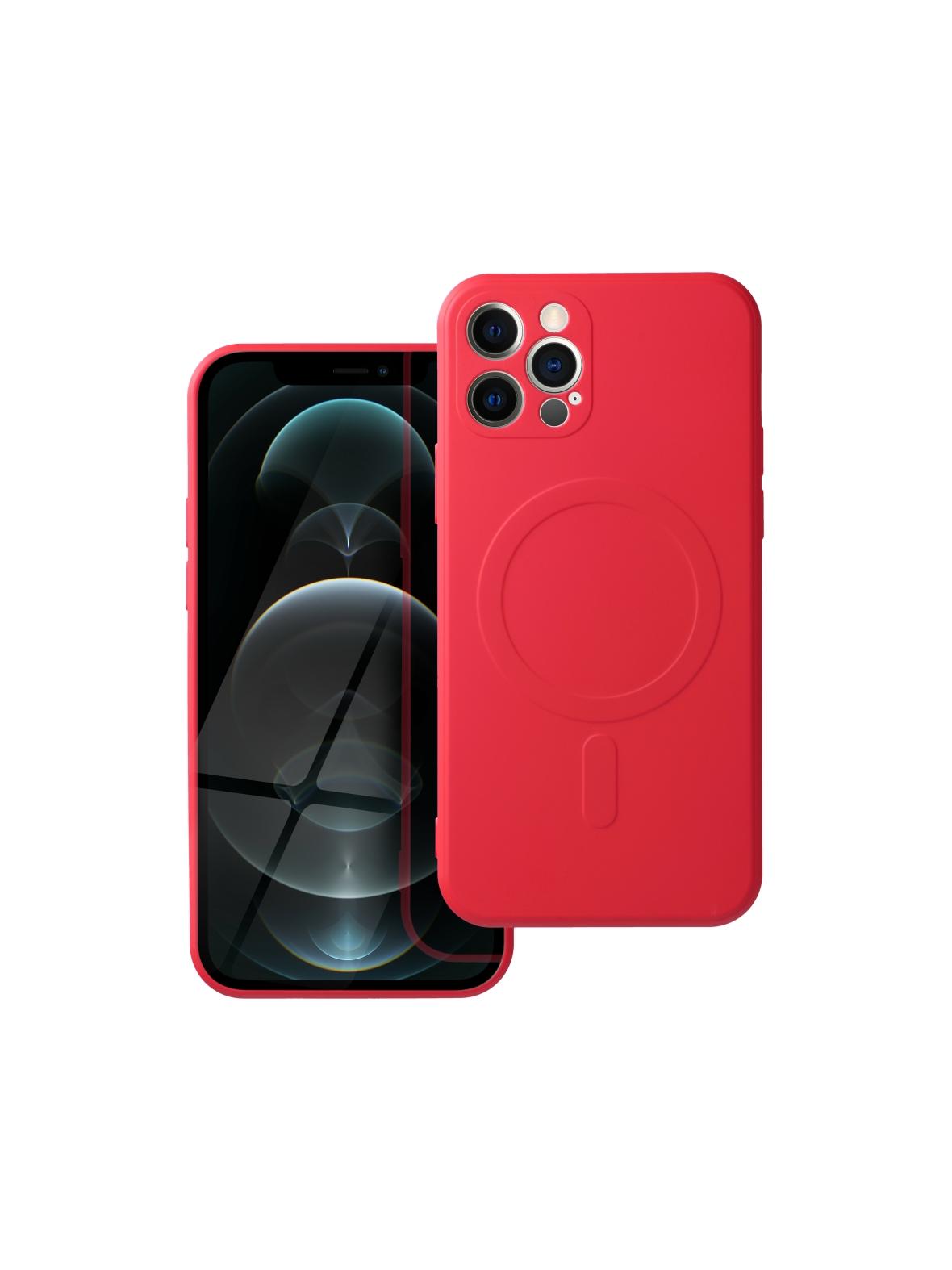 Futerał SILICONE MAG COVER kompatybilny z MagSafe do IPHONE 12 Pro czerwony