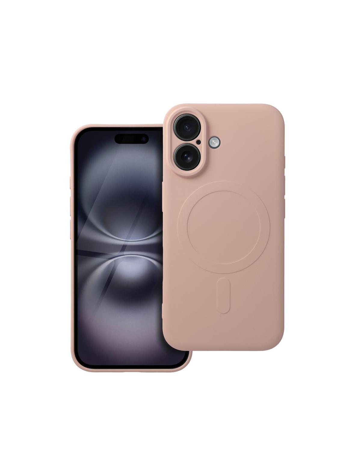 Futerał SILICONE MAG COVER kompatybilny z MagSafe do IPHONE 16 różowy