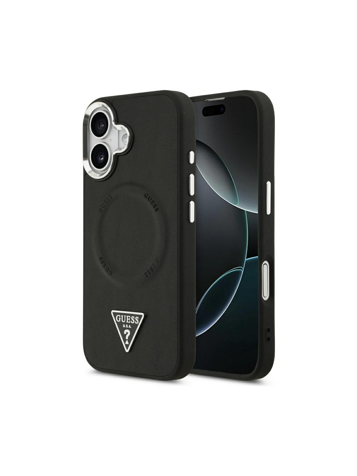 GUESS futerał do IPHONE 17 kompatybilny z MagSafe GUHMP17SPSDTSCMK (PU W/ Triangle Logo) czarny