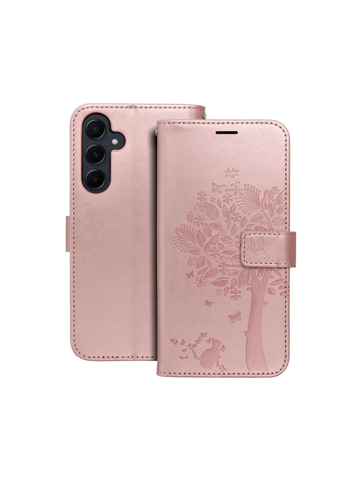 Kabura MEZZO Book do SAMSUNG A55 5G drzewo złoty róż