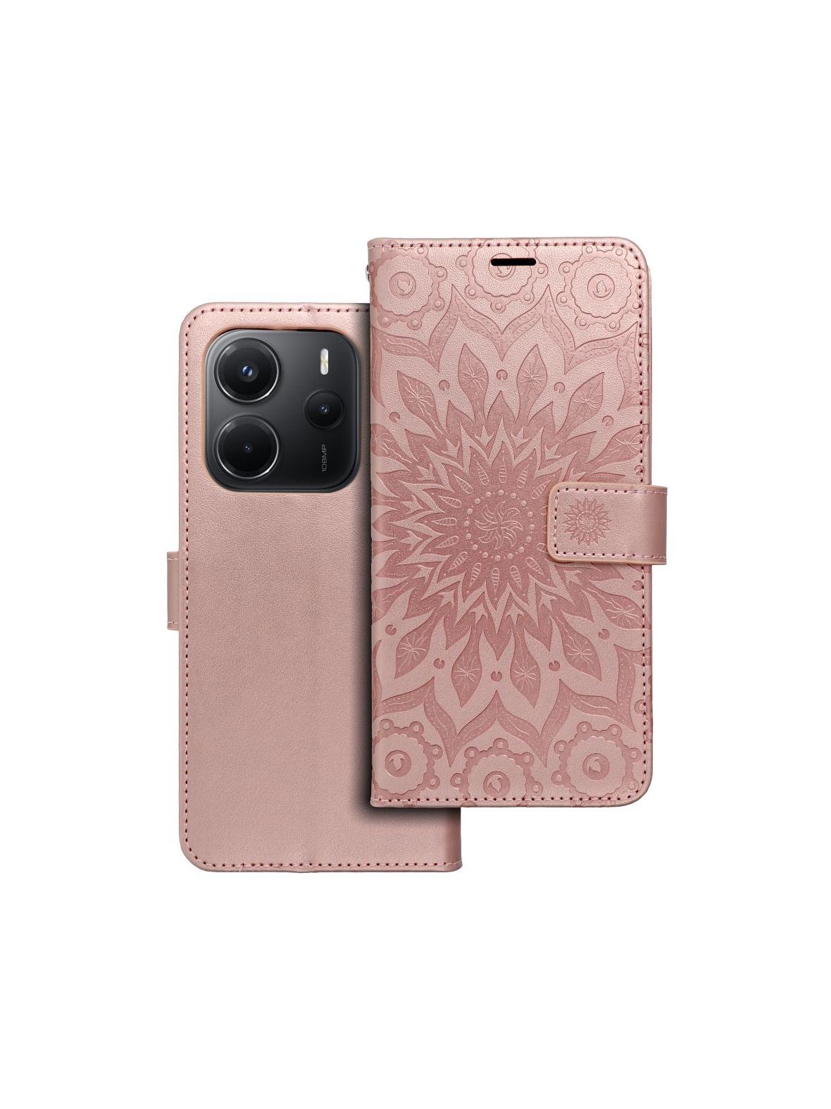 Kabura MEZZO Book do XIAOMI Redmi Note 14 5G mandala złoty róż