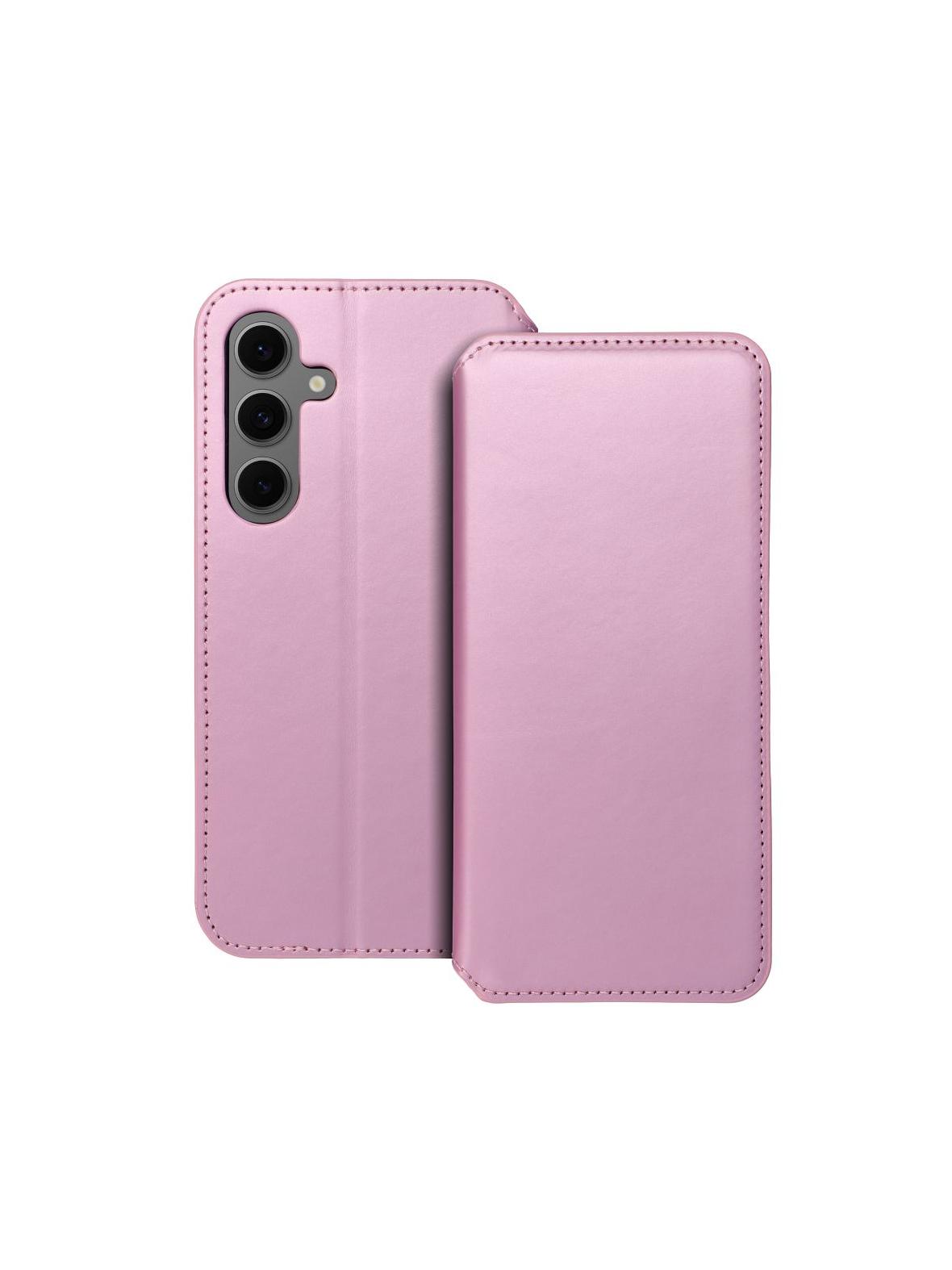 Kabura do SAMSUNG S24 FE Dual Pocket Book jasny różowy