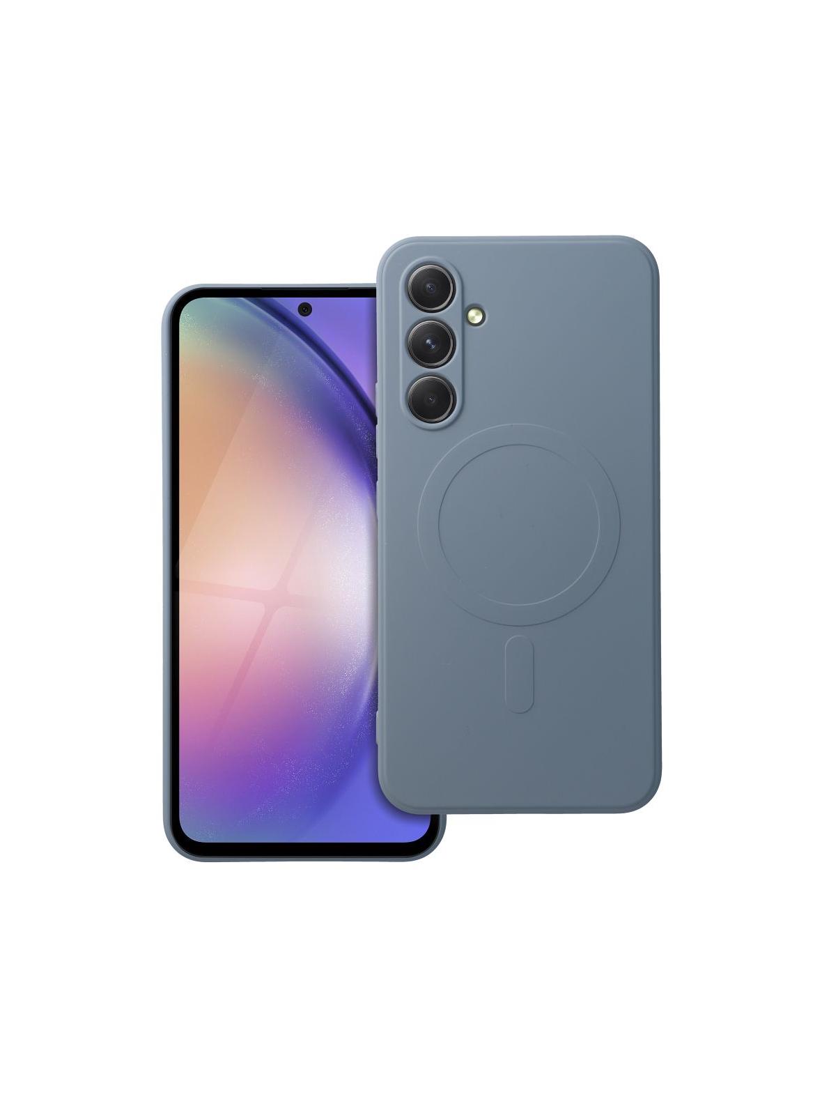 Futerał SILICONE MAG COVER kompatybilny z MagSafe do SAMSUNG A54 jasny niebieski