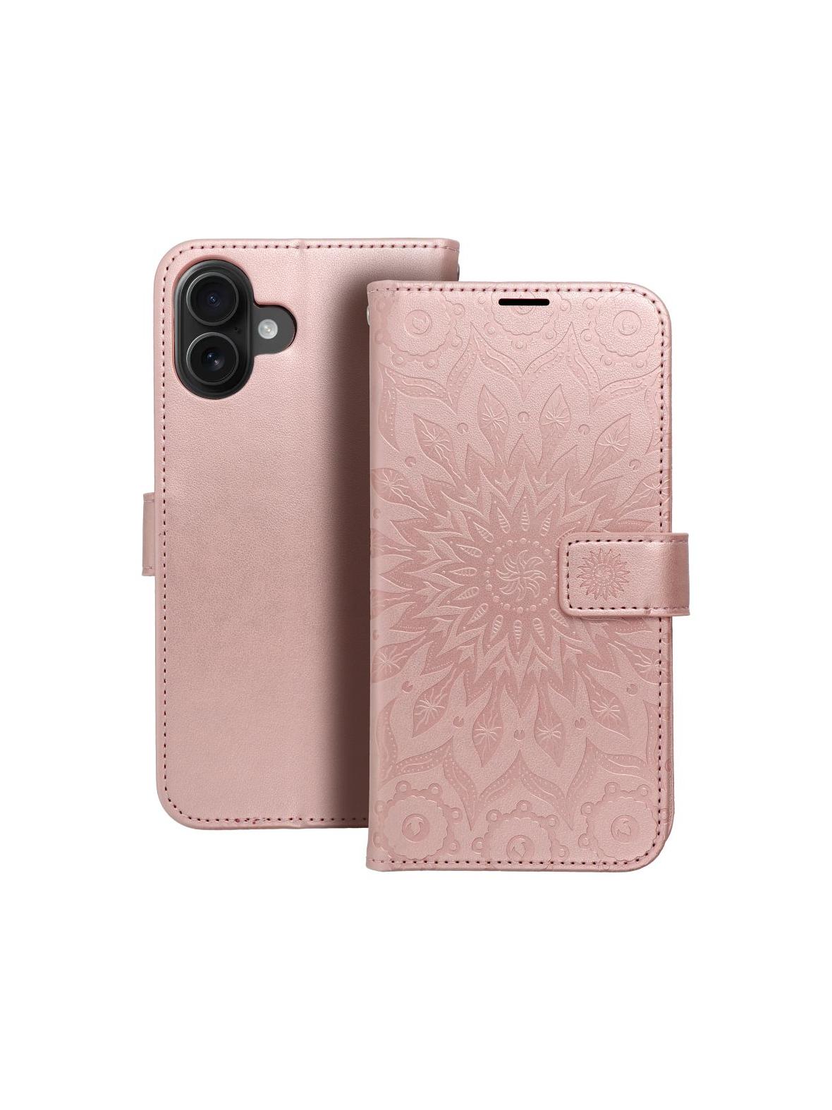 Kabura MEZZO Book do IPHONE 16 Plus mandala złoty róż