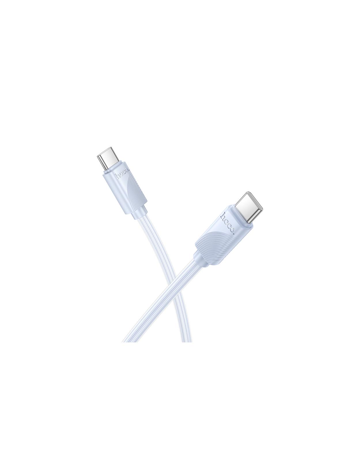 Kabel USB C do USB C Hoco 3A 60W 1 m X114 niebieski