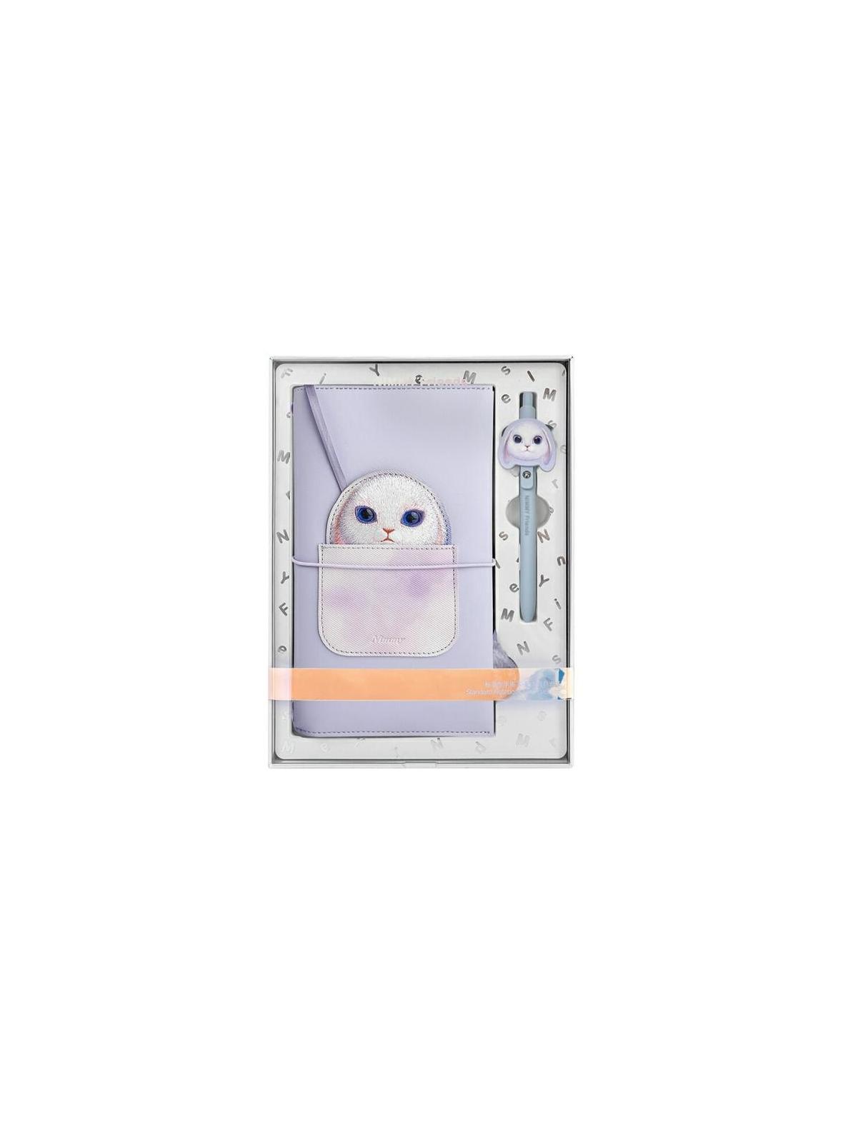 NIMMY zestaw 2w1 notatnik + długopis BIG EYED PET 2.0 Rabbit fioletowy