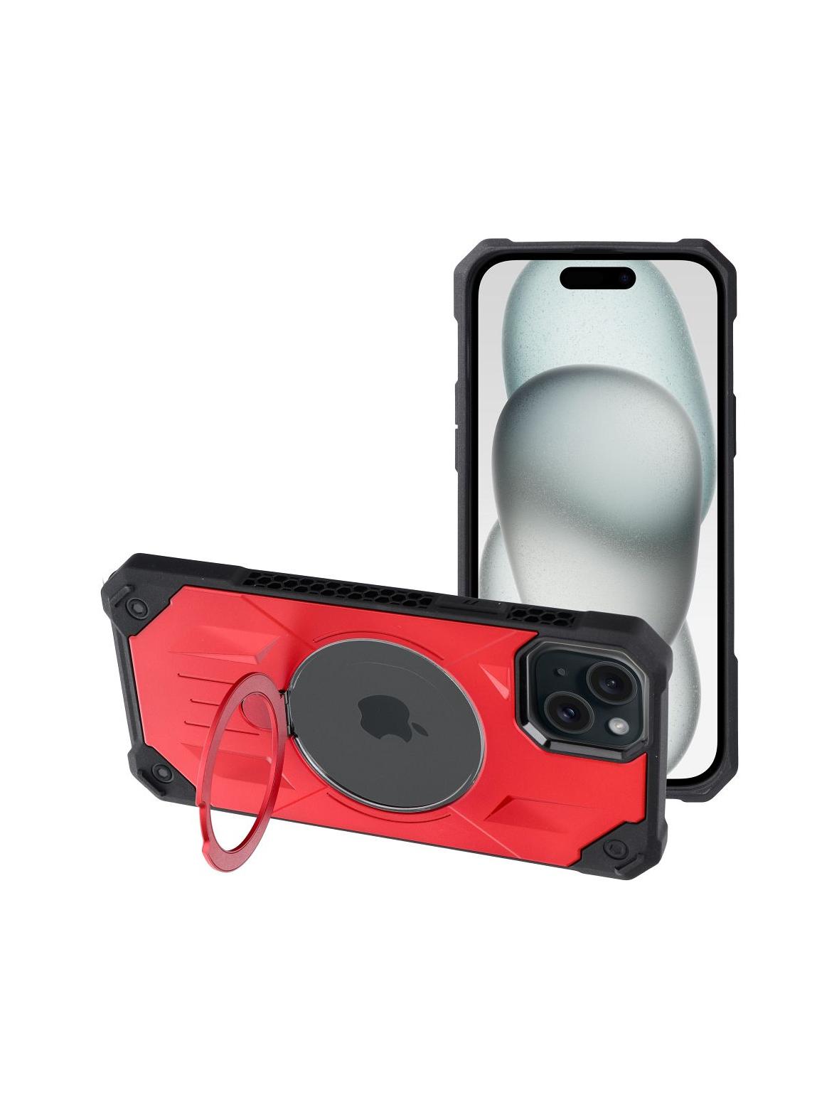 Futerał ARMOR MAG COVER kompatybilny z MagSafe do IPHONE 15 Plus czerwony