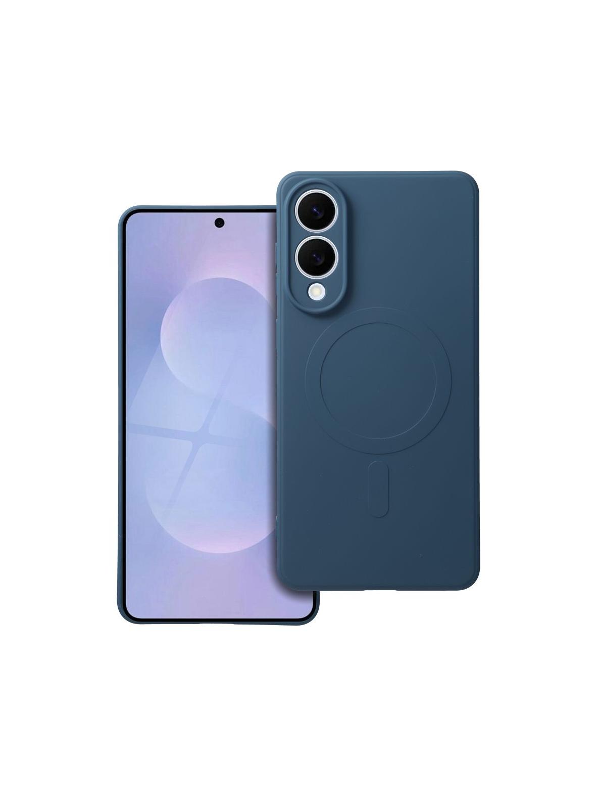 Futerał SILICONE MAG COVER kompatybilny z MagSafe do SAMSUNG S25 EDGE niebieski