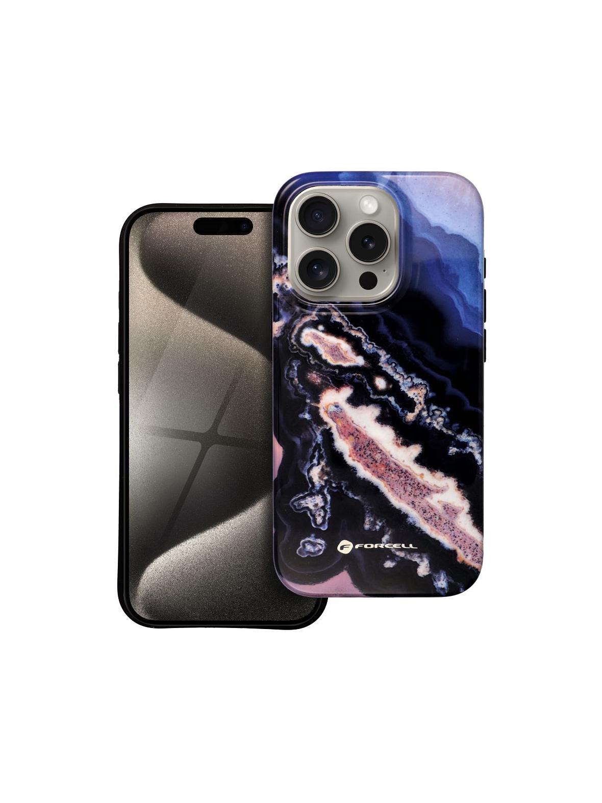 Etui na iPhone 15 PRO Forcell F-Protect Mirage zgodny z MagSafe Military Drop-Test gold island