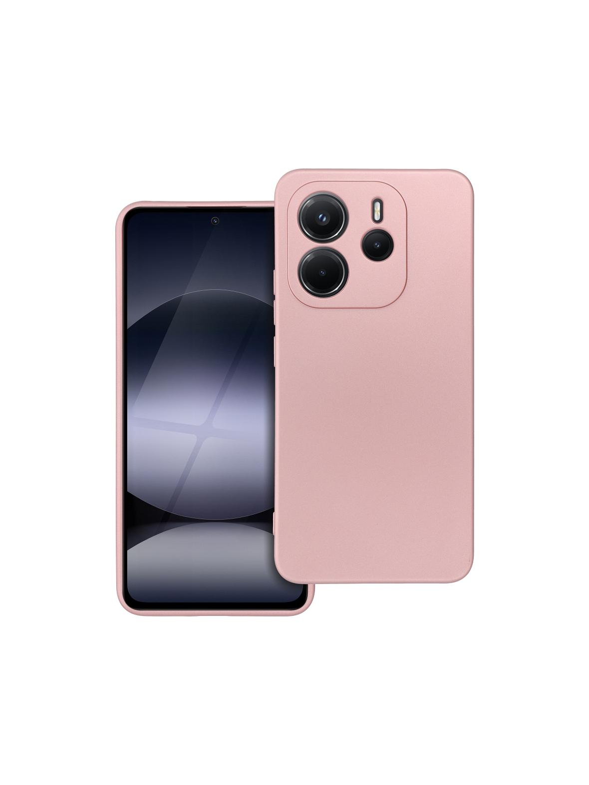 Futerał METALLIC do XIAOMI Redmi NOTE 14 4G (GLOBAL - 164,84mm x 78,15mm x 8,16mm) różowy