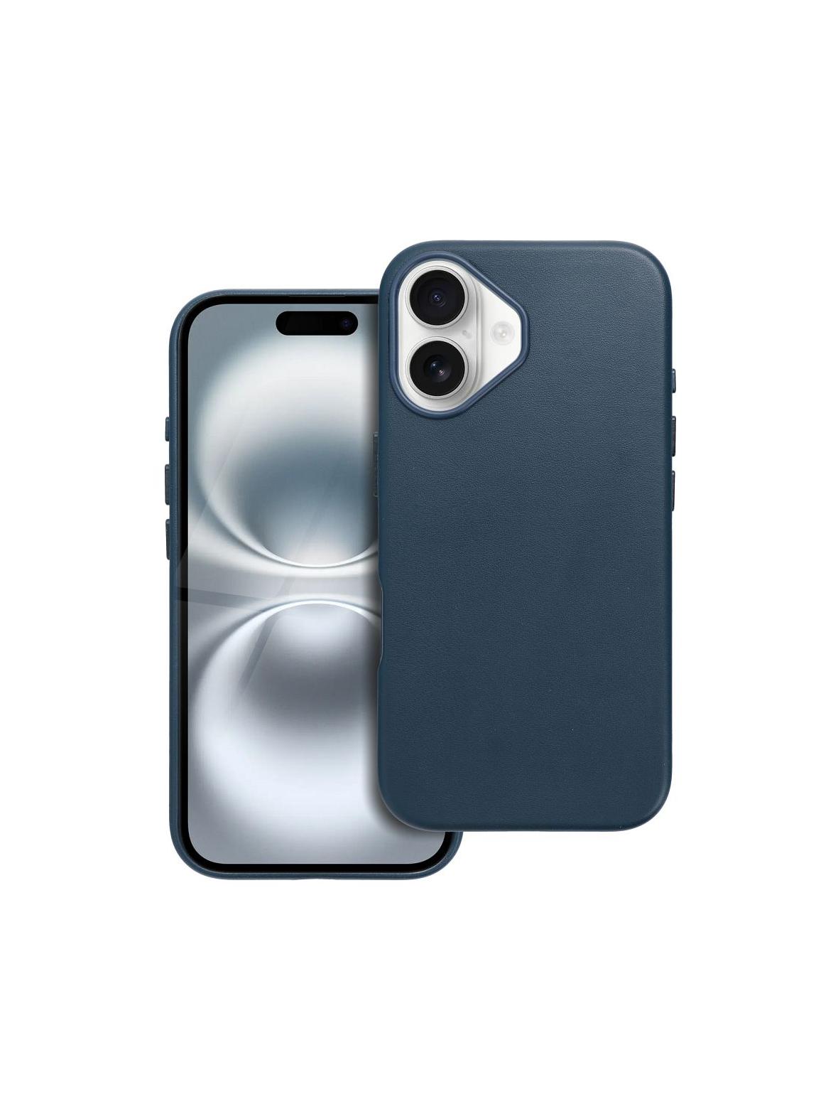 Futerał LEATHER MAG COVER kompatybilny z MagSafe do IPHONE 16 niebieski