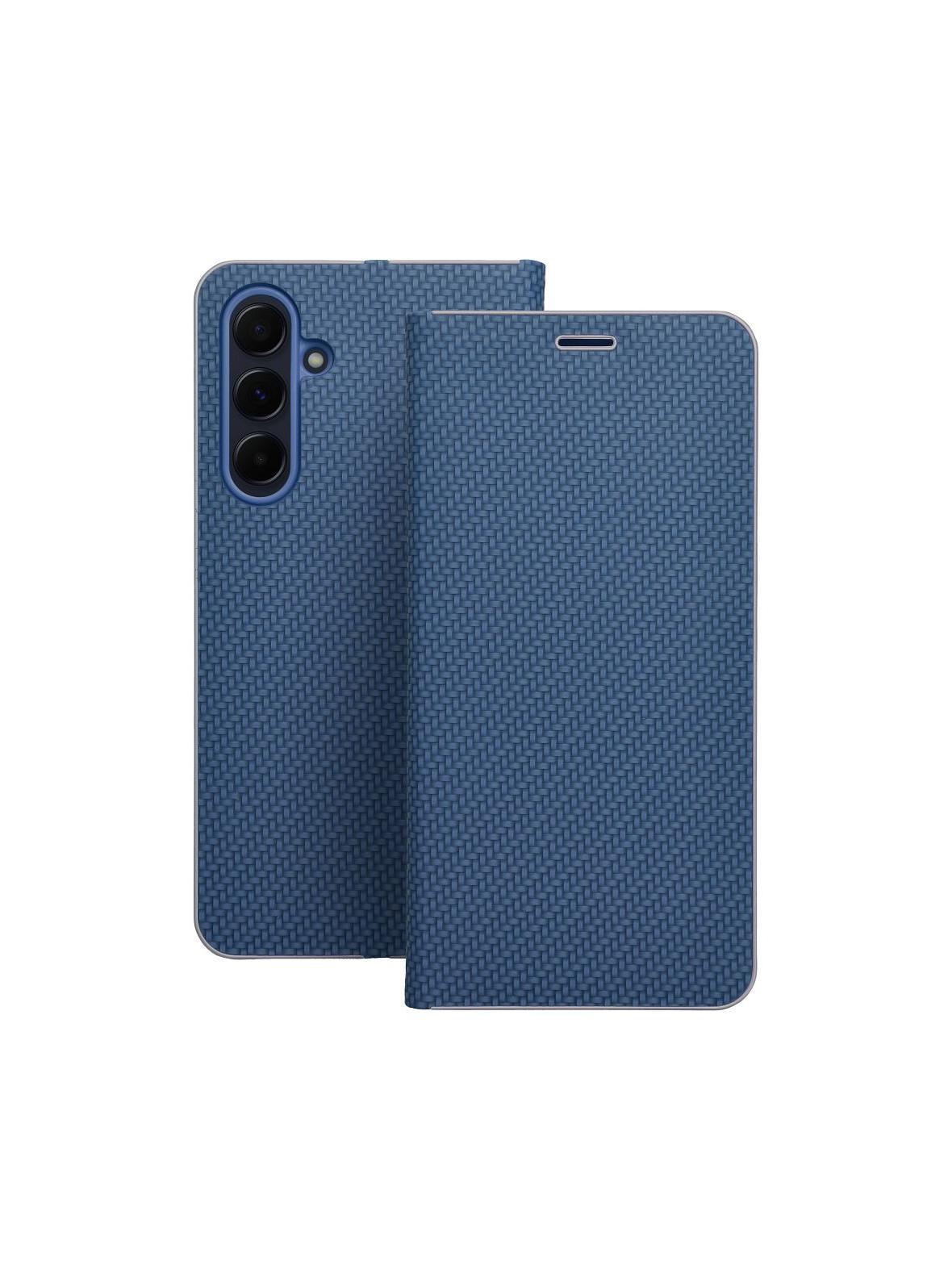 Kabura LUNA Book Carbon do SAMSUNG A15 4G / A15 5G niebieski