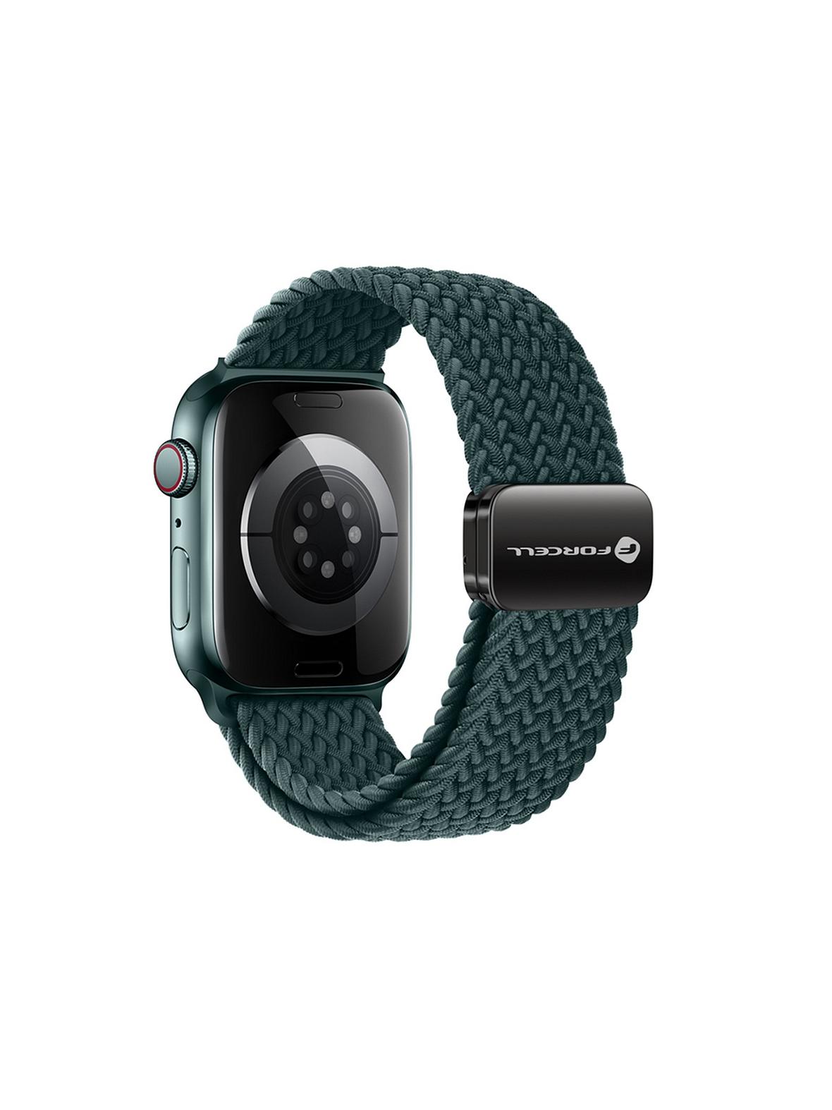 Pasek do Apple Watch Forcell F-Design FA02 magnetyczny nylon 38 / 40 / 41 mm ciemny zielony