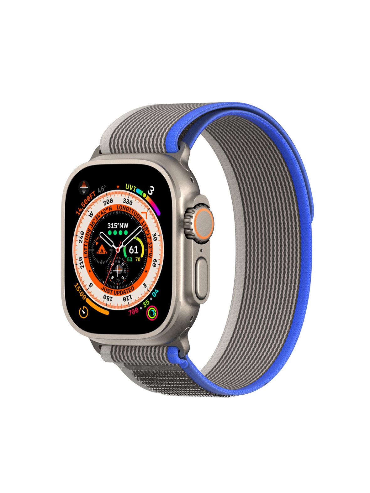 DUX DUCIS pasek YJ nylonowy do Apple Watch 42 / 44 / 45 / 49 mm niebiesko szary