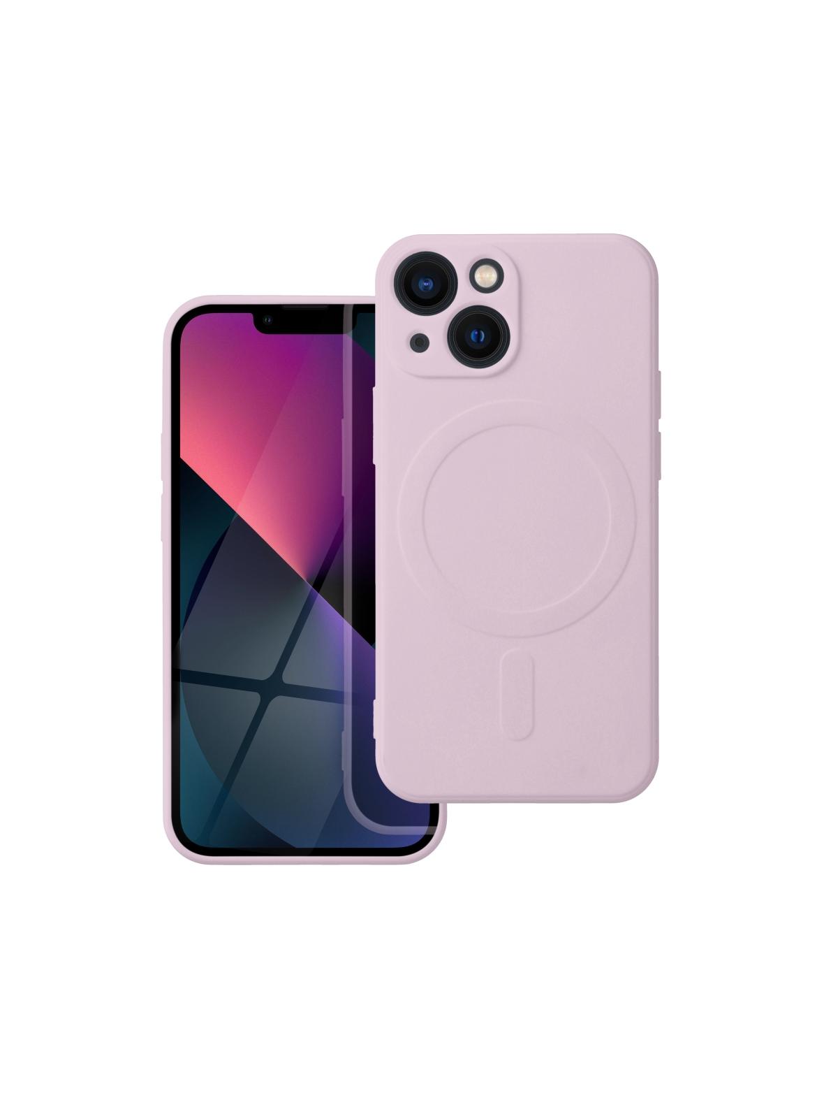 Futerał SILICONE MAG COVER kompatybilny z MagSafe do IPHONE 13 Mini różowy