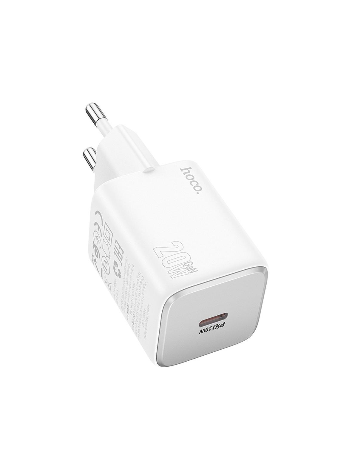 Ładowarka sieciowa do telefonu Hoco USB C QC PD 20W N40 biała