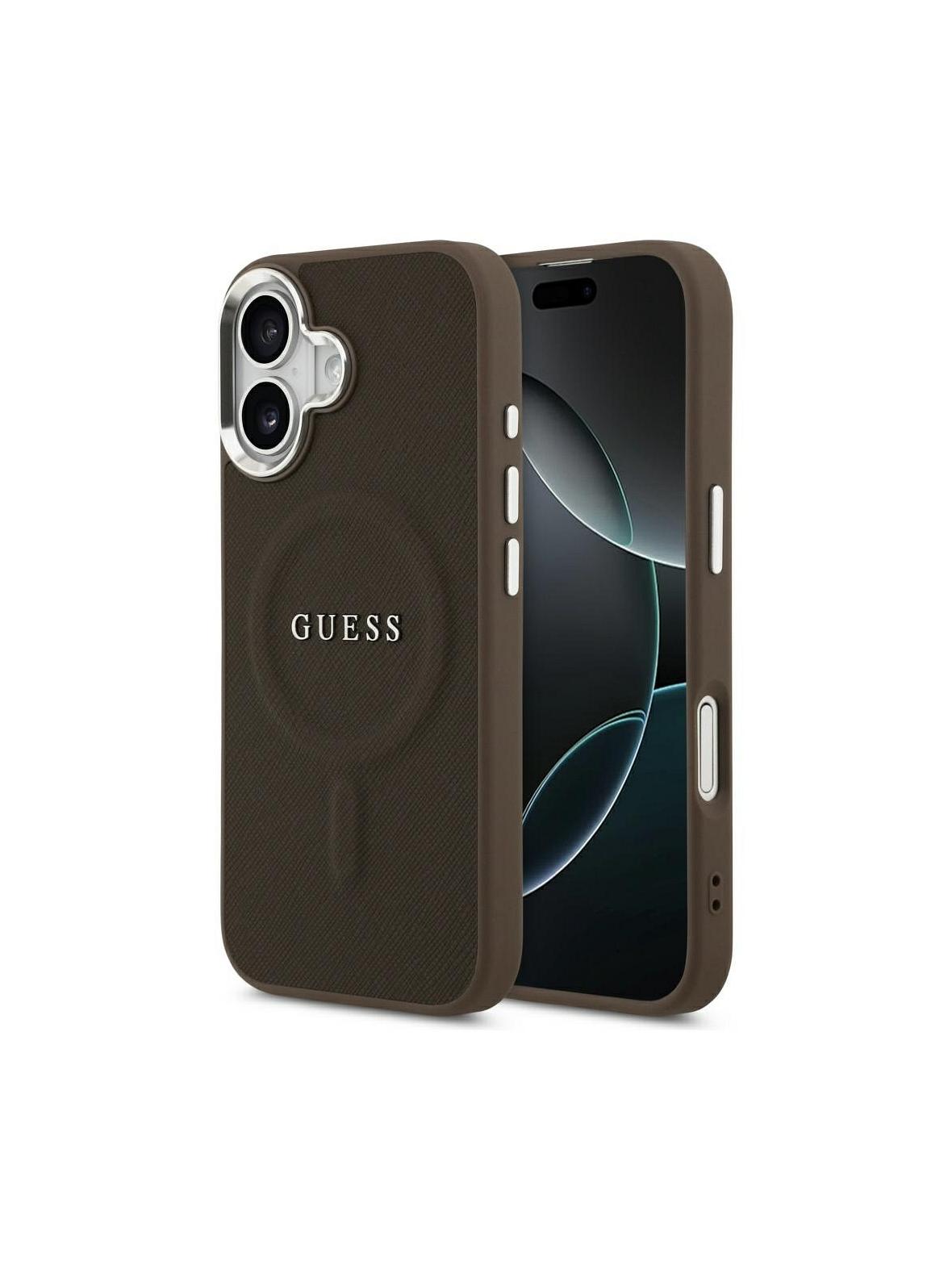 GUESS futerał do IPHONE 17 kompatybilny z MagSafe GUHMP17SPSAREGSW (PU W/ Classic Logo) brązowy