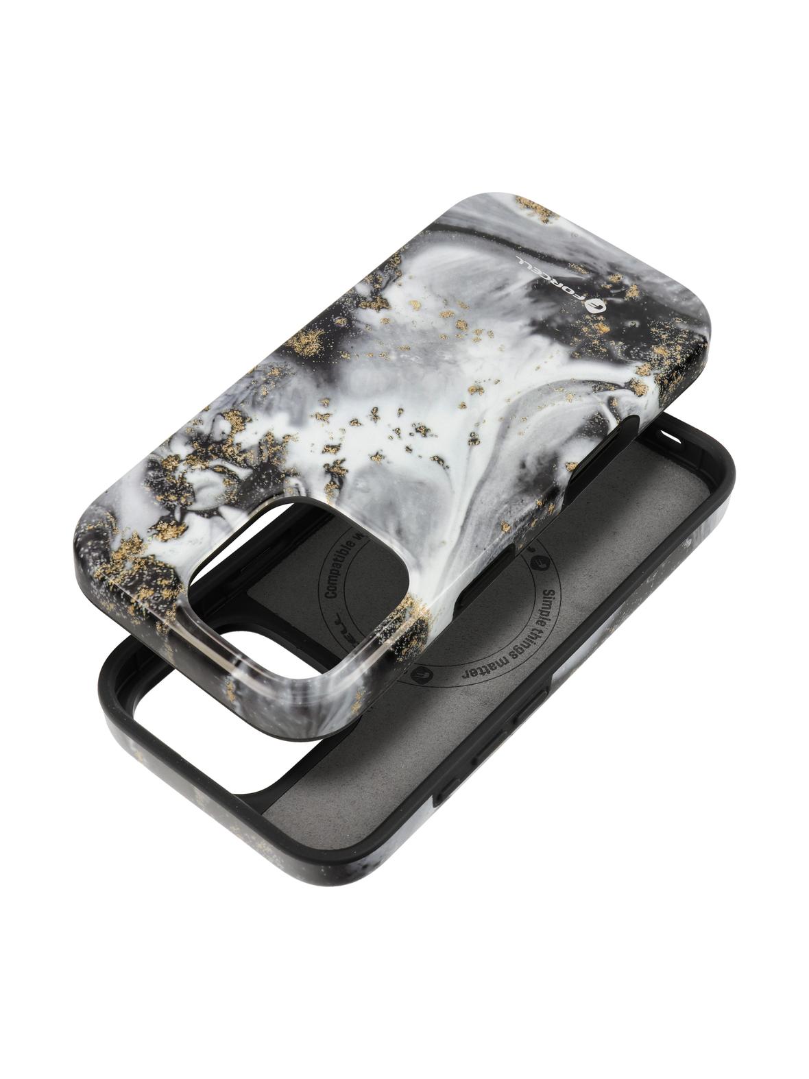 Etui na iPhone 16 PLUS Forcell F-Protect Mirage zgodny z MagSafe Military Drop-Test silver fog