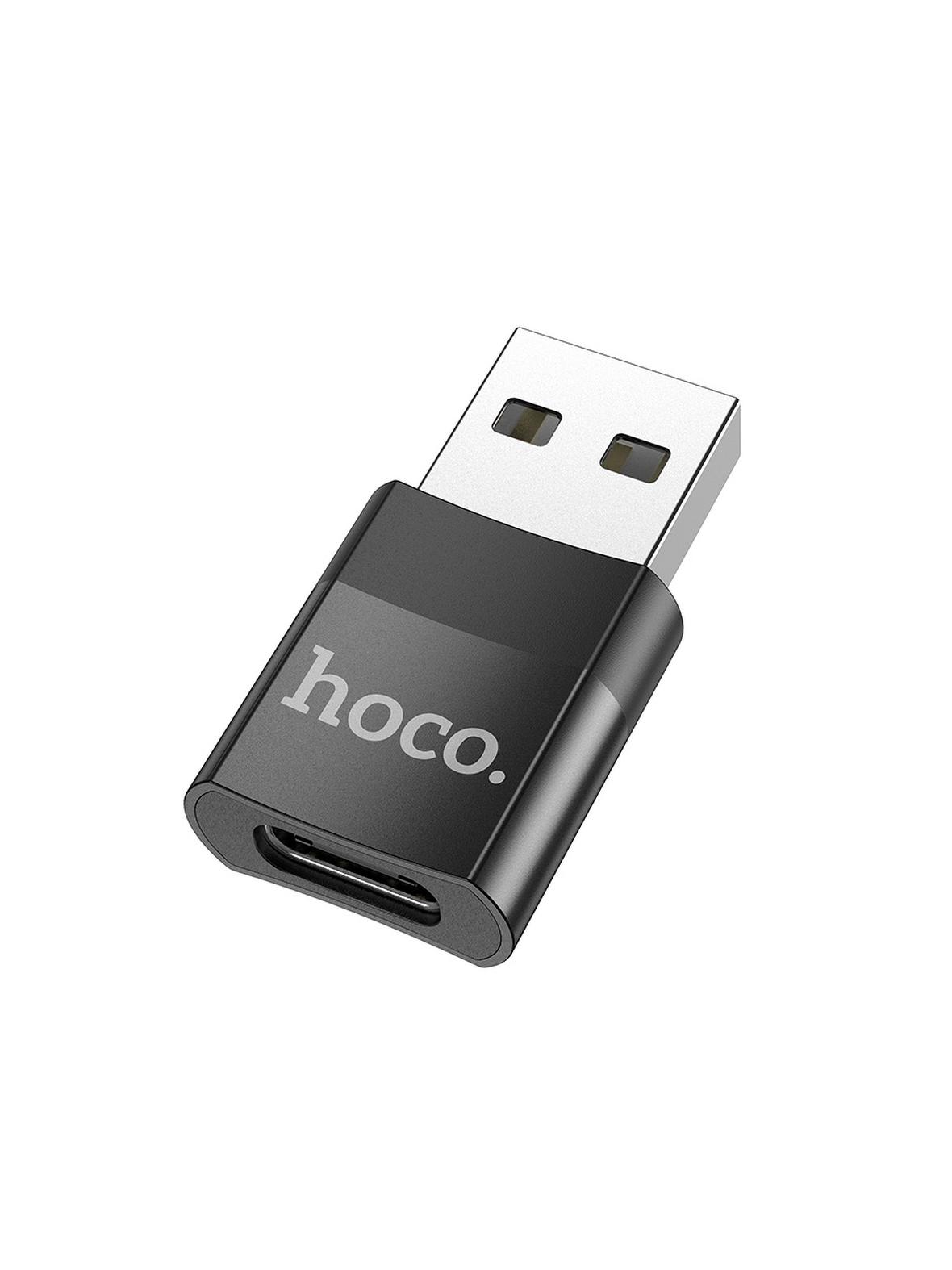 Adapter OTG USB A do USB C Hoco UA17 czarny