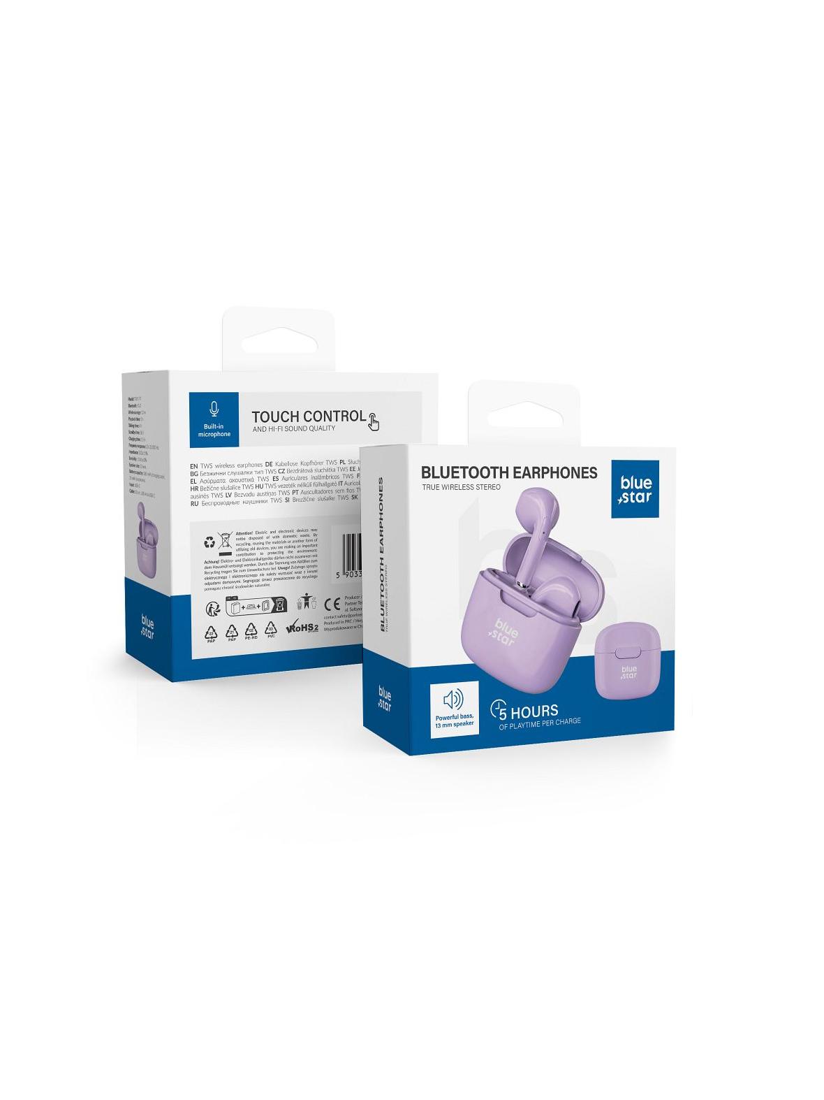 Słuchawki bezprzewodowe douszne Blue Star FI7 TWS fioletowe