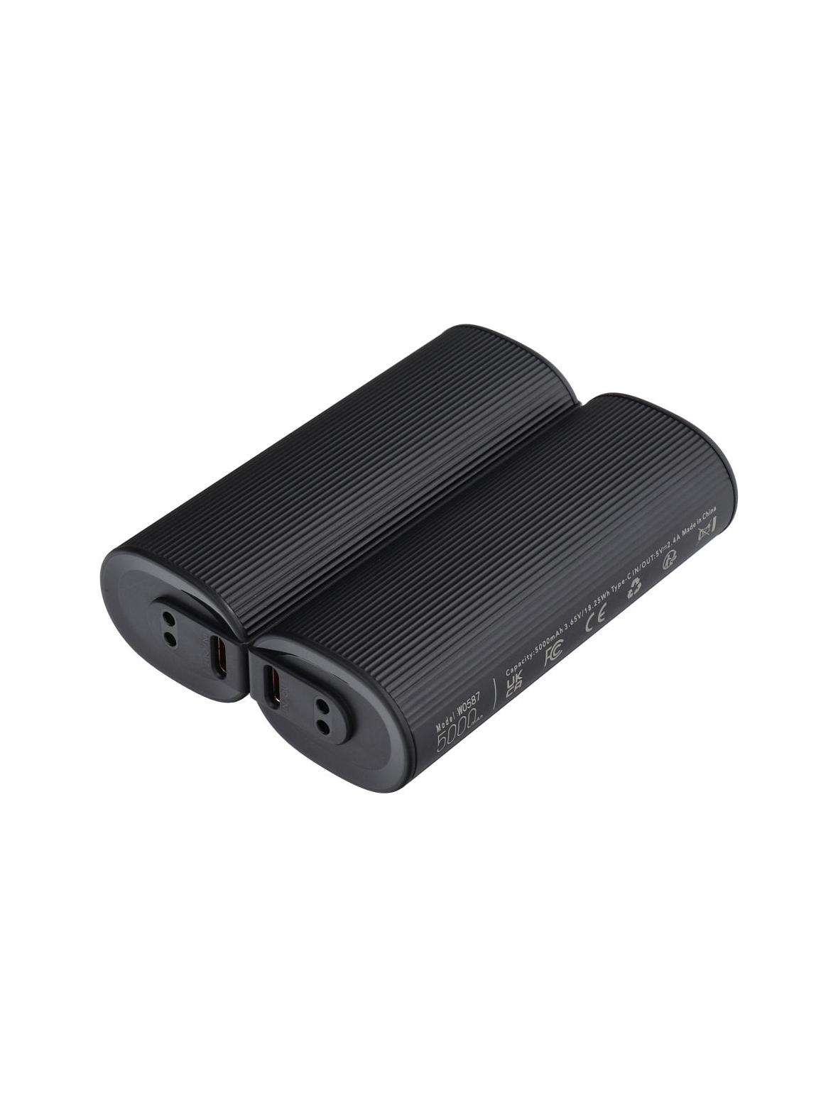 Powerbank Veger (W0587) 2,4A 2 szt 2 x 5000 mAh z podgrzewaczem do rąk czarno srebrny