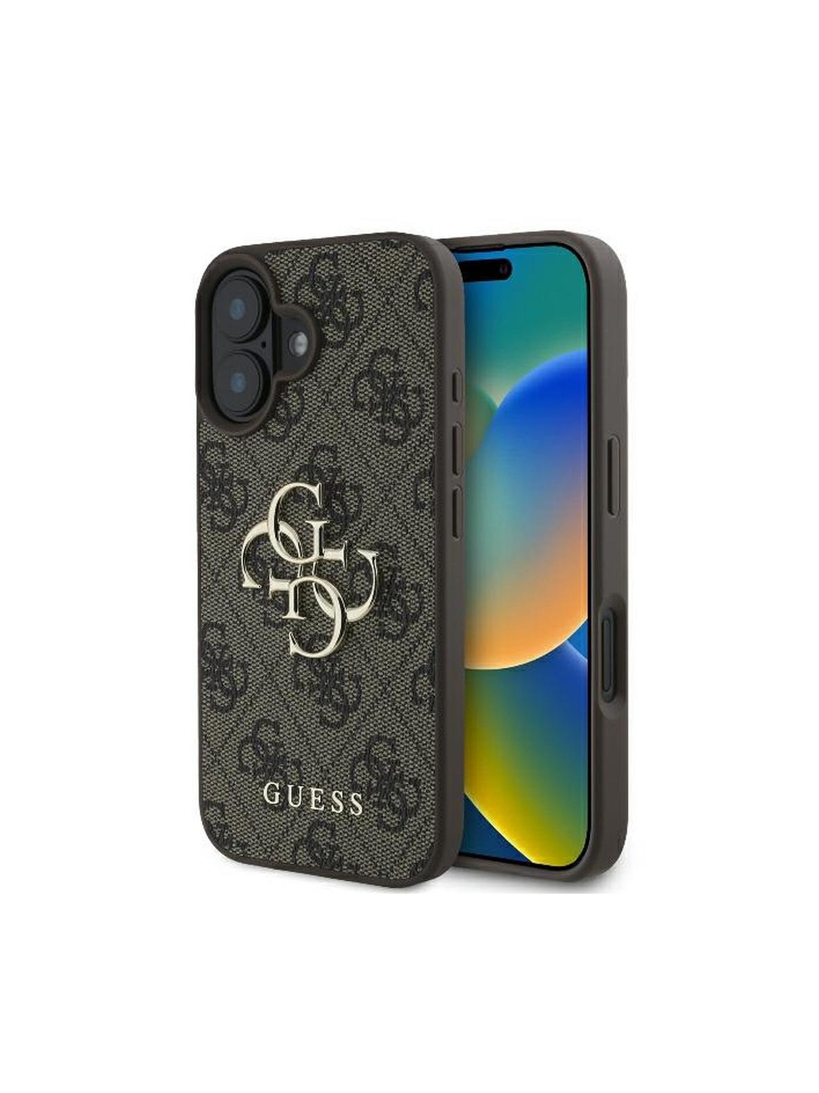 GUESS futerał do IPHONE 16 GUHCP16S4GMGBR (4G PU Big Logo) brązowy