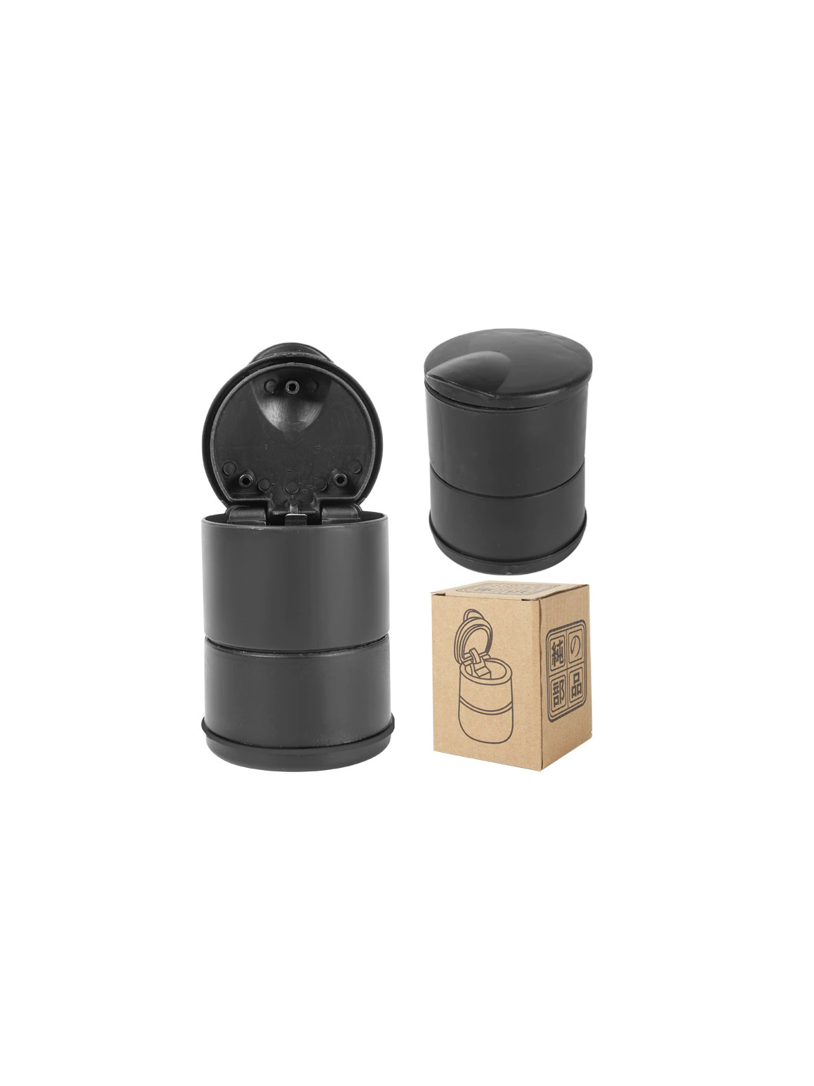 Popielniczka samochodowa z diodą LED czarna