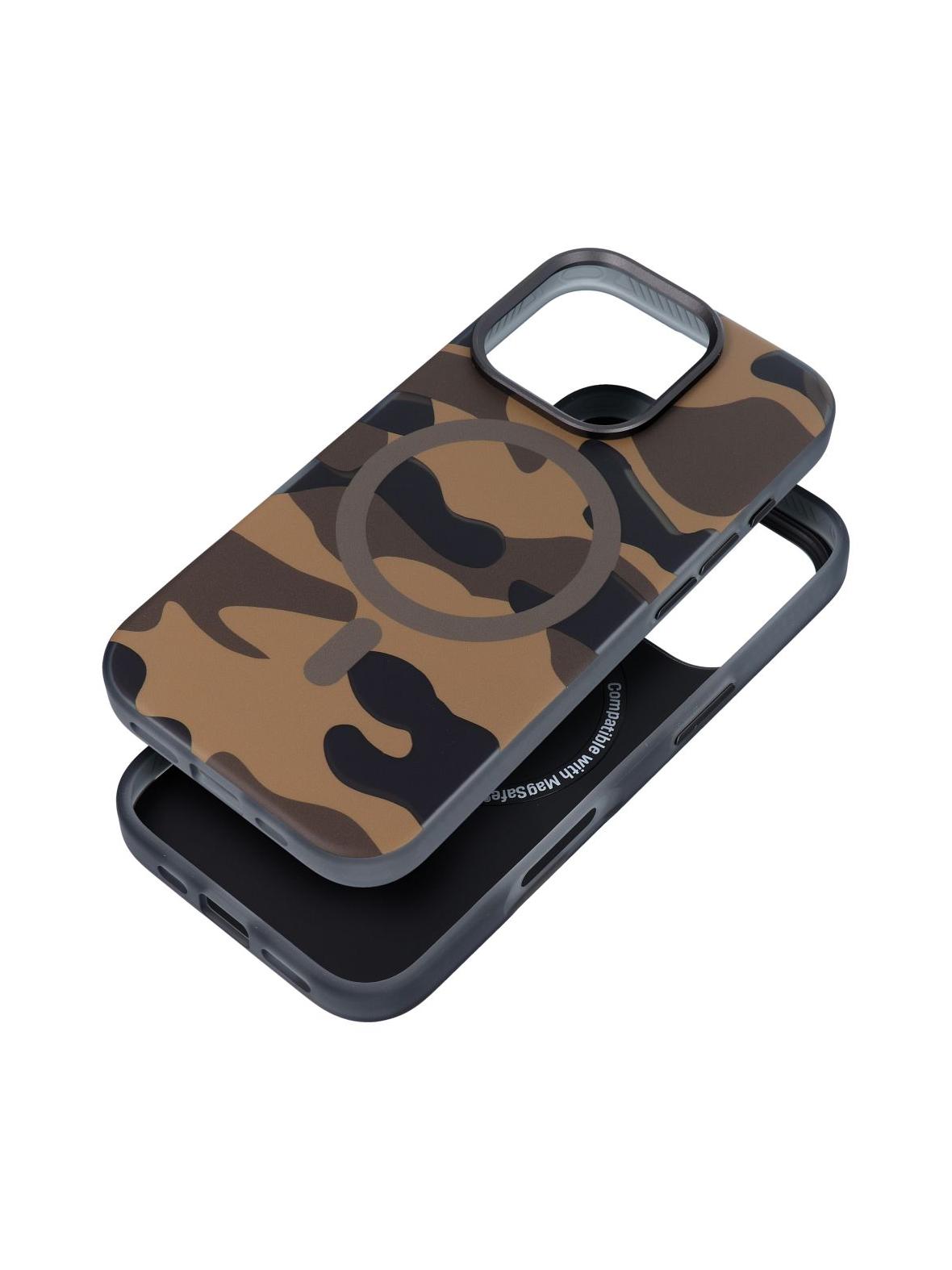Etui na iPhone 16 PRO Forcell F-Protect Levels Dual Layer 4D technology zgodny z MagSafe Military Drop-Test desert camo