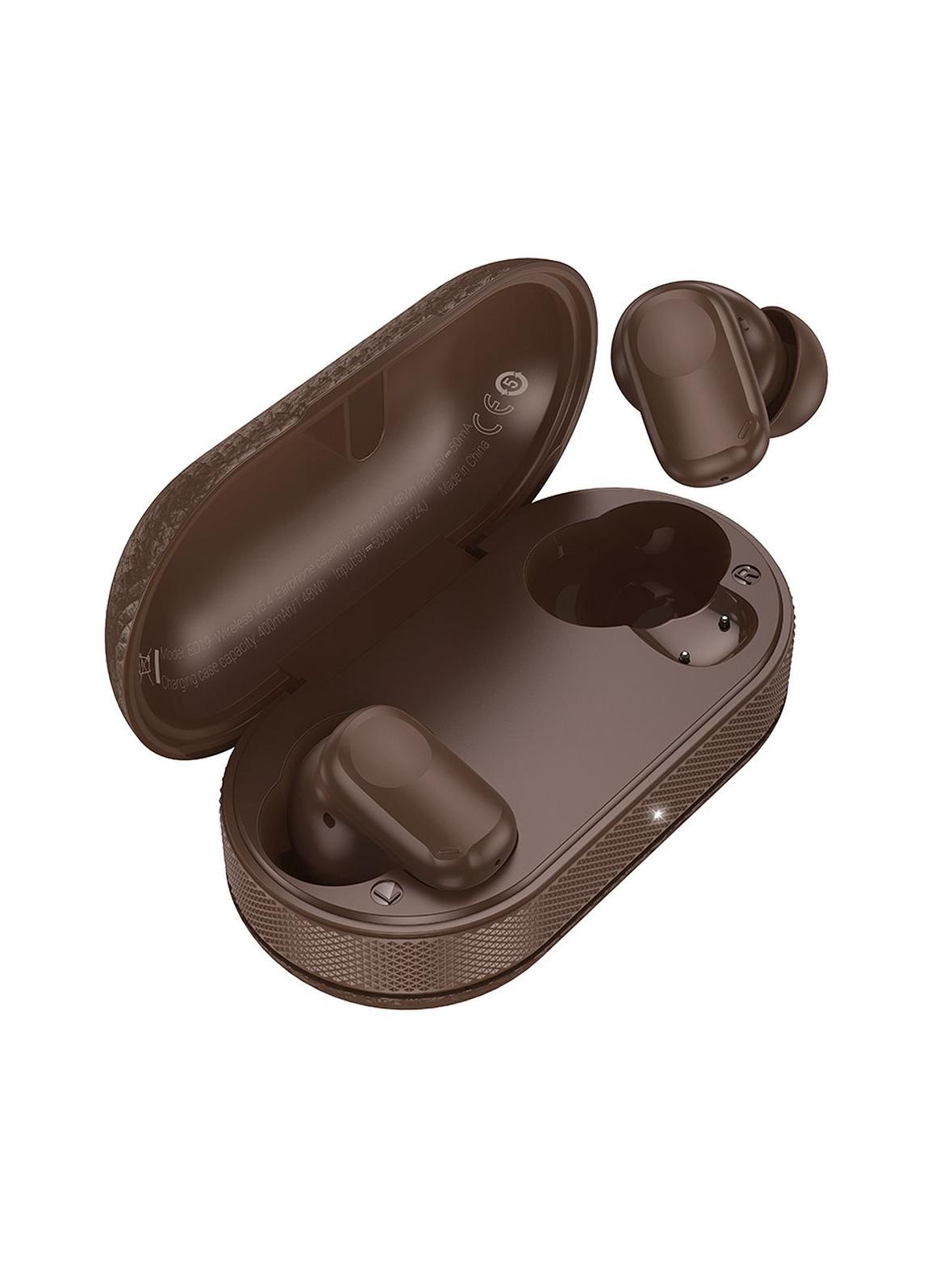 Słuchawki bezprzewodowe douszne Hoco TWS EQ19 brązowe