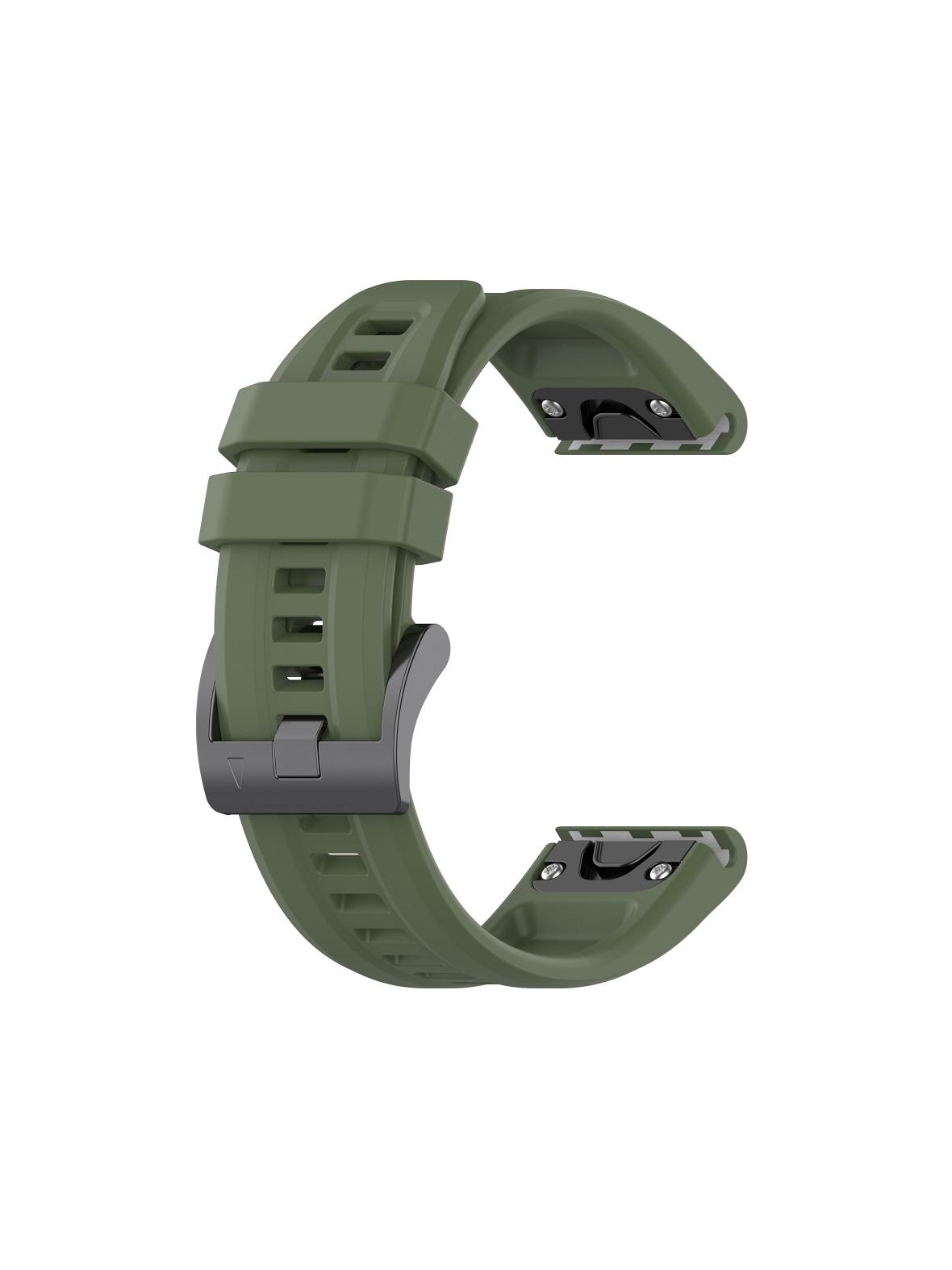 Pasek silikonowy do GARMIN FENIX 3 / 3HR / 5X / 6X / 6X Pro / 7X / 7X Pro ciemno zielony (4)