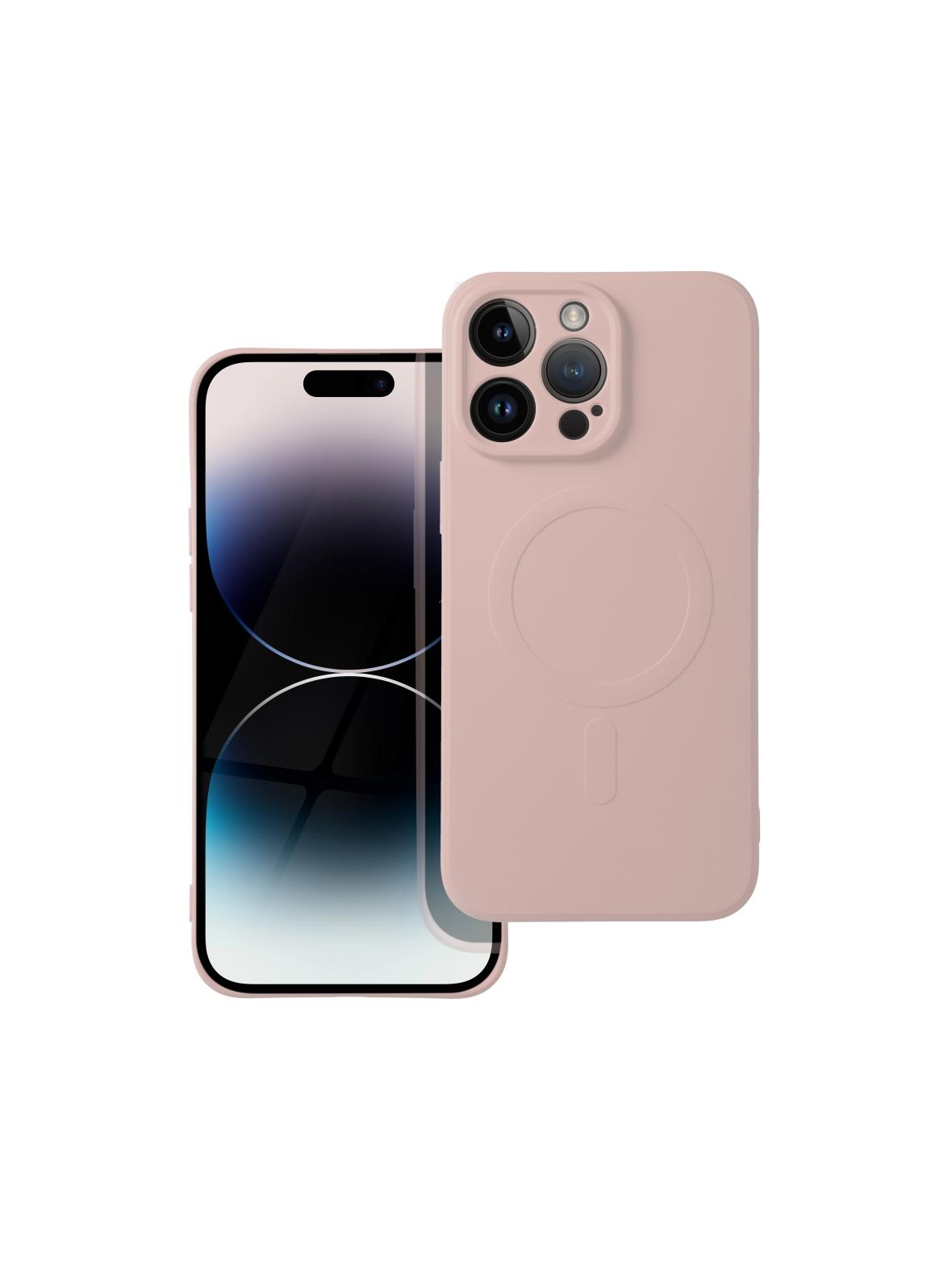 Futerał SILICONE MAG COVER kompatybilny z MagSafe do IPHONE 14 Pro Max różowy