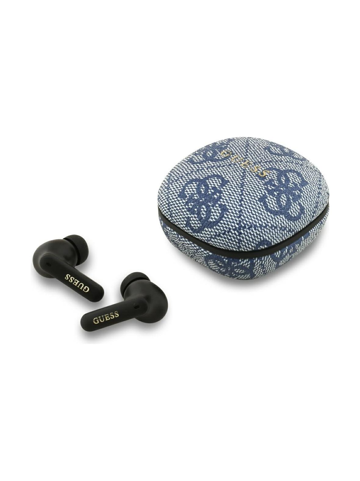 Słuchawki bezprzewodowe douszne TWS ENC Guess 4G Classic Metal Logo niebieskie