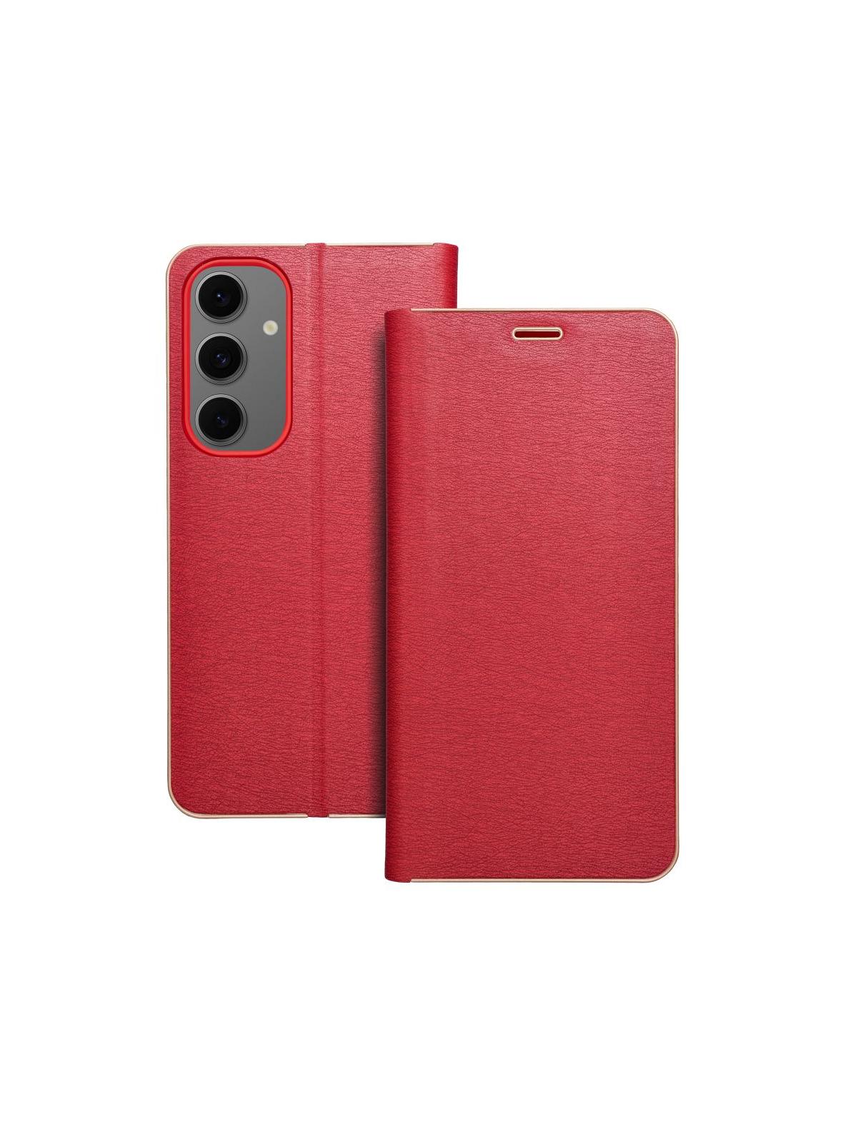 Kabura LUNA Book Gold do SAMSUNG S24 FE czerwony