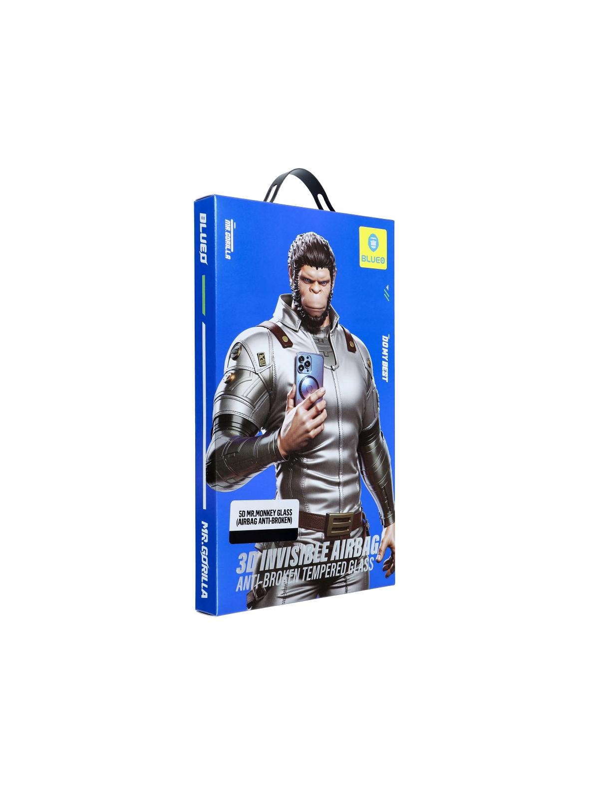 Szkło Hartowane 5D Mr. Monkey Glass - Apple iPhone 17 Pro Max czarny (Airbag Anti-broken)